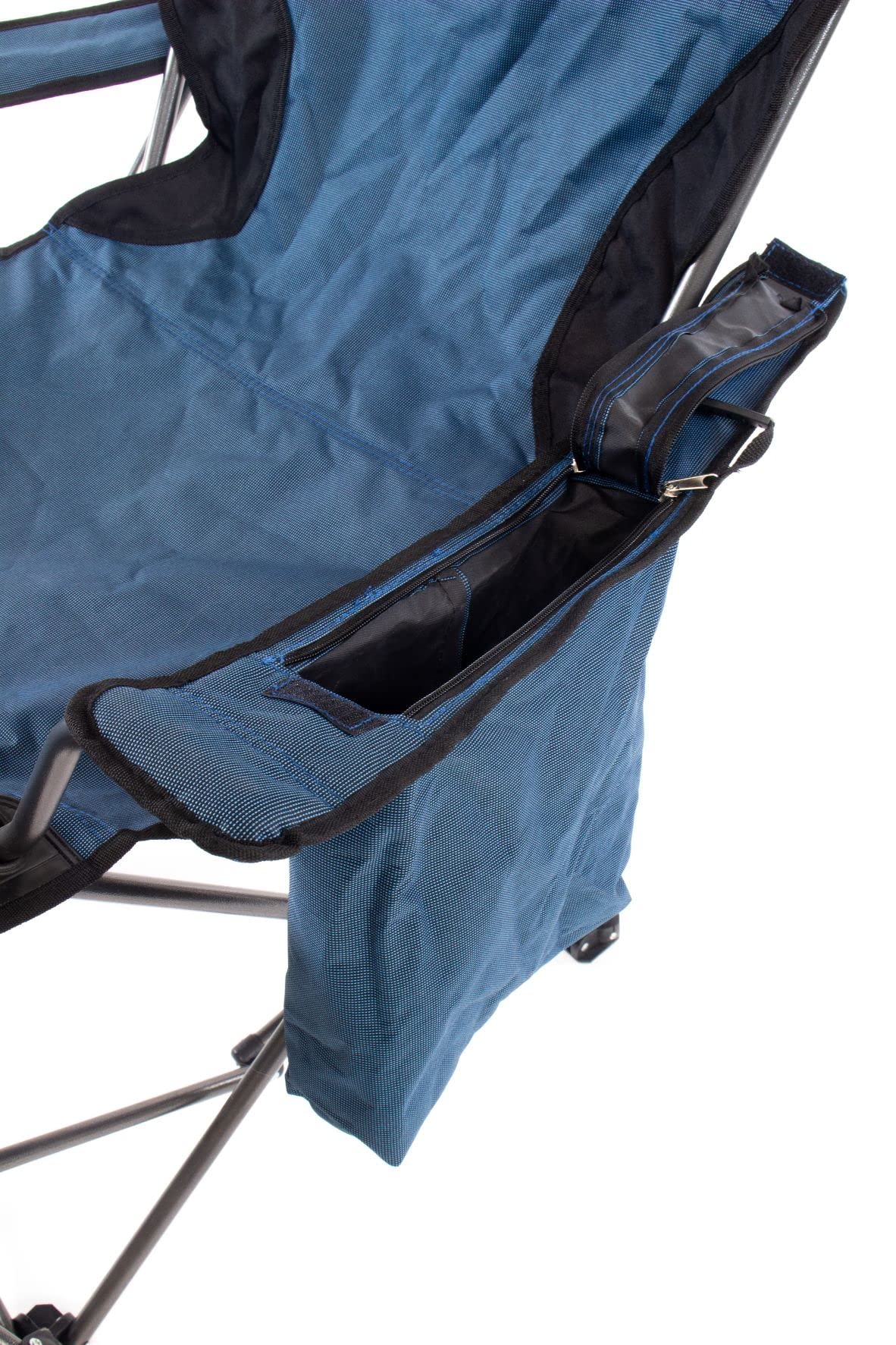 Callieway Faltbarer Camping Stuhl Relax Liegesessel Bonnie Q mit Fußstütze und Staufach (Blau)