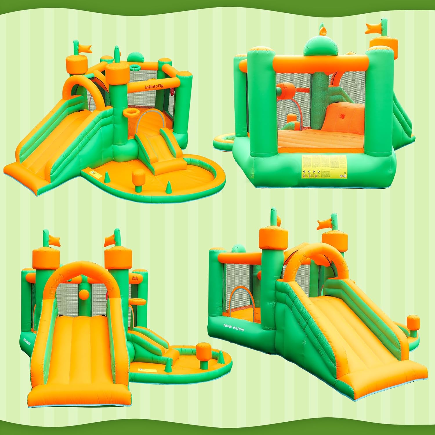 Bounce House, Inflatable Bounce House with Blower Playhouse Castle with Double Slides, Ball Pit Pool for Toddler Bouncy House for Big Kids Indoor/Outdoor
