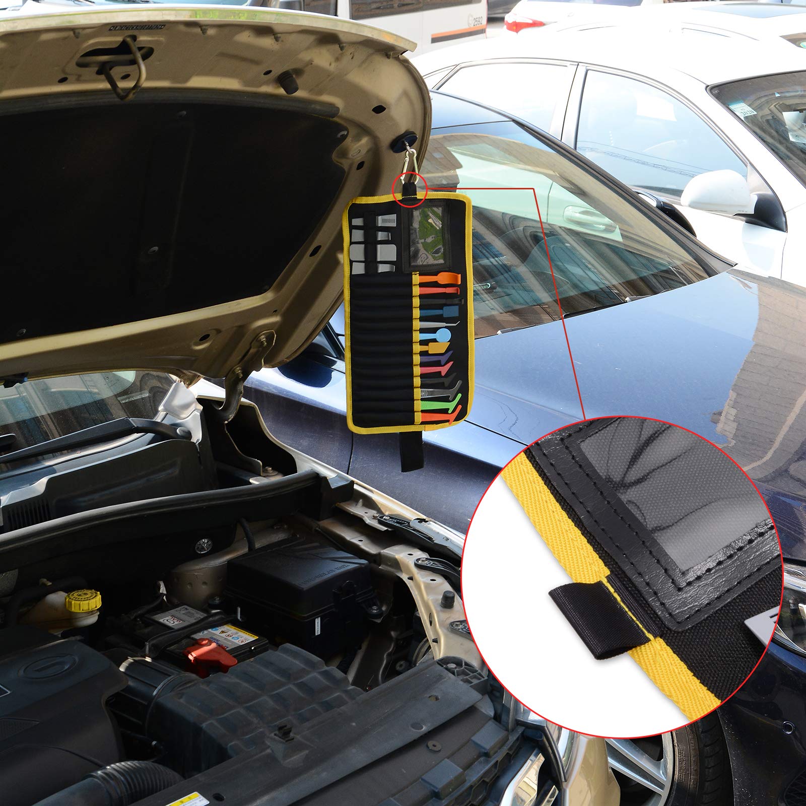 Autofolie Wrap Stick Micro Mini Rakel Set mit Microfaser Kante für Folierungs Installation Werkzeug