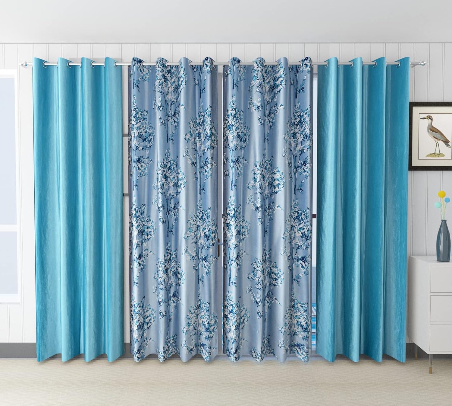 Buy HOME UTSAV Premium 4 Piece Combination Digital Printed and Solid