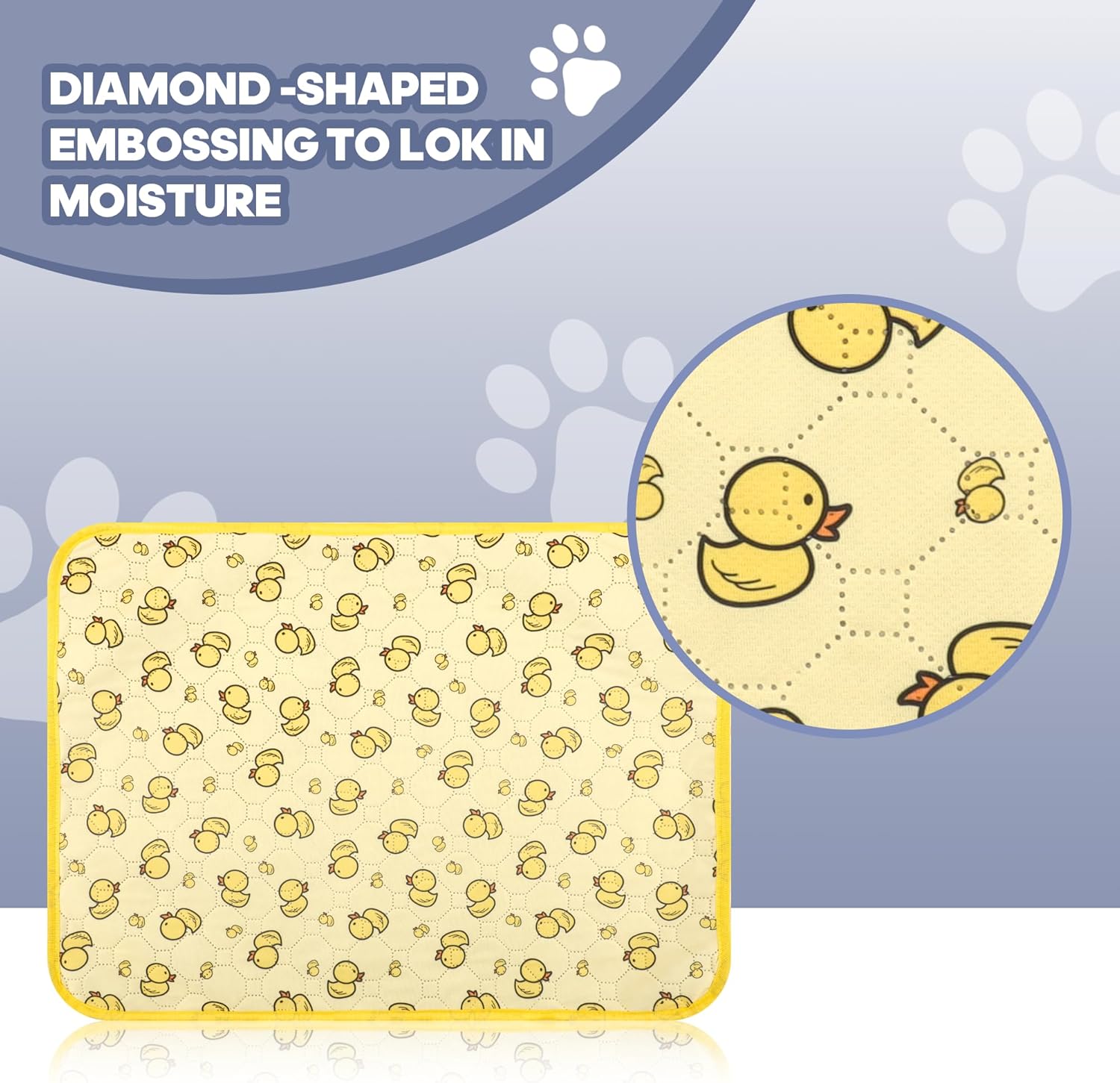 2'Pcs Washable Pee Pads, Reusable Puppy Pet Training Pads, Waterproof Dog Crate, Whelping Pad, Non-Slip Protects Against Urine Leakage Yellow Extra Large