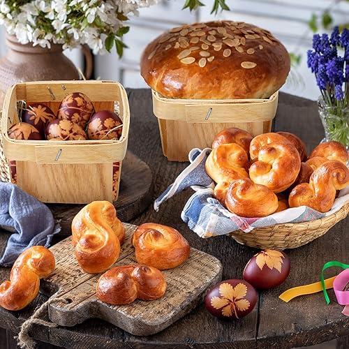 Miniatura 4 de Hoolerry 25 cestas de regalo de madera de 1/2 pinta de 3 x 3 x 2.2 pulgadas, cajas cuadradas de madera ventiladas, mini cesta de bayas a granel para