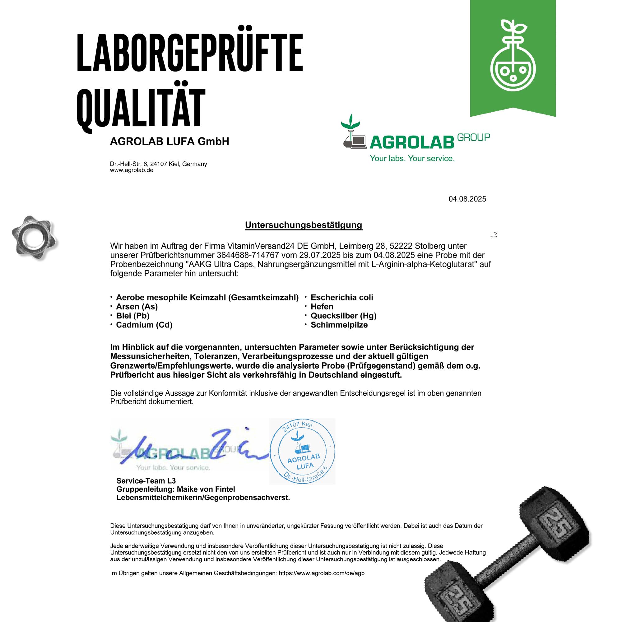 GEN GERMAN ELITE NUTRITION AAKG Ultra Caps - 365 Kapseln | 1150 mg L-Arginin-Alphaketoglutarat, Extra hochdosiert, reine Aminosäure aus pflanzlicher Fermentation
