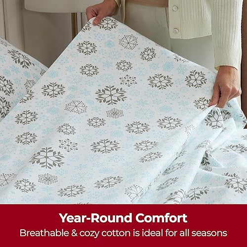 Miniatura 3 de Mellanni Juego de sábanas de franela  Lujo 100 algodón  sábanas ligeras  acogedoras suaves cálidas transpirables - ropa de cama  bolsillos profundos