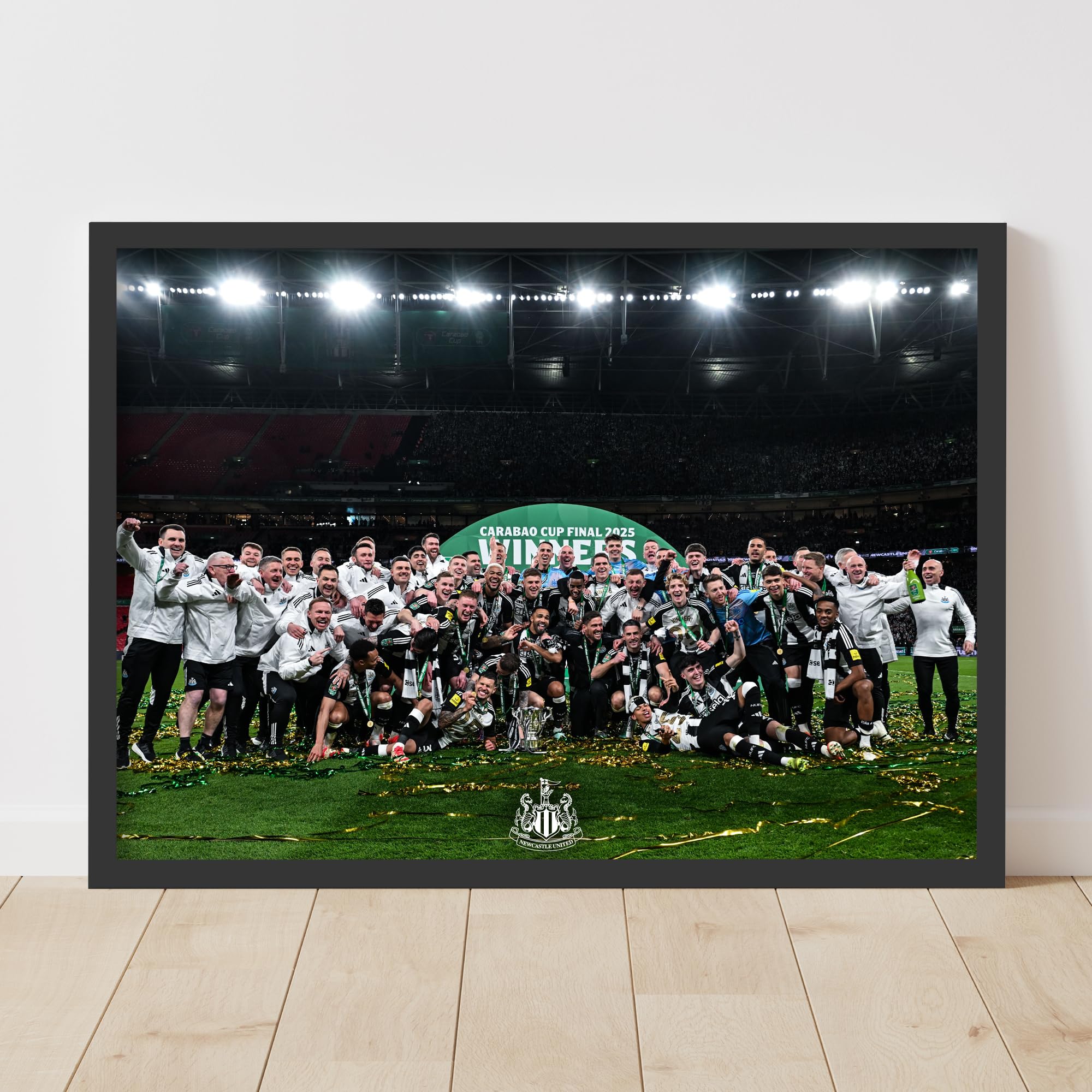 Themed Black Newcastle United Cup Winners Print - Full Team Celebration Poster (29.7Cm X 42Cm - A3)