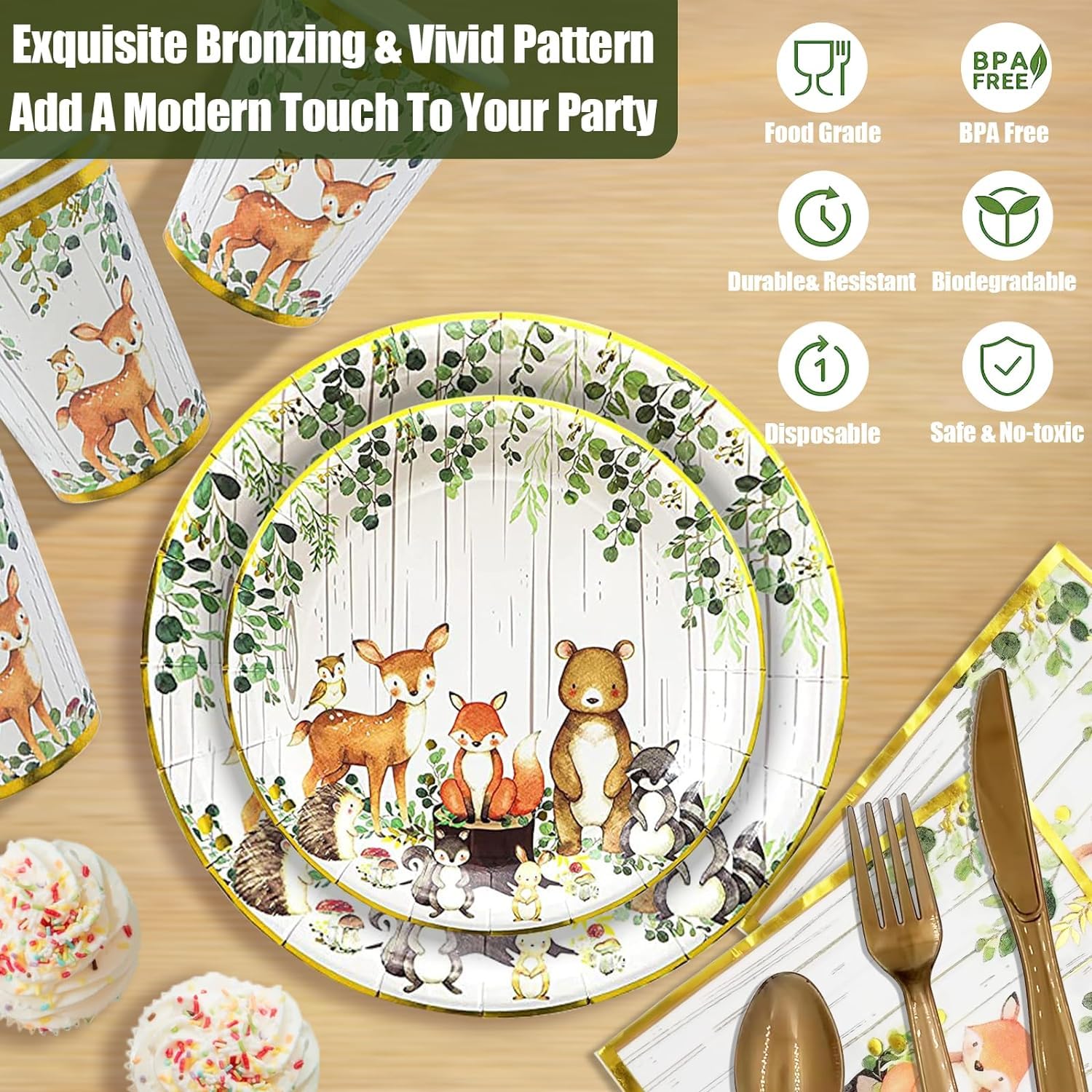 Woodland Forest Baby Shower Plates Forest Fox Baby Shower Decorative