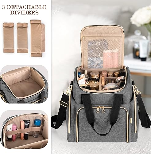 Miniatura 2 de LUXJA Bolsa de maquillaje Bolsa de cosméticos Bolsas extraíbles, Gris