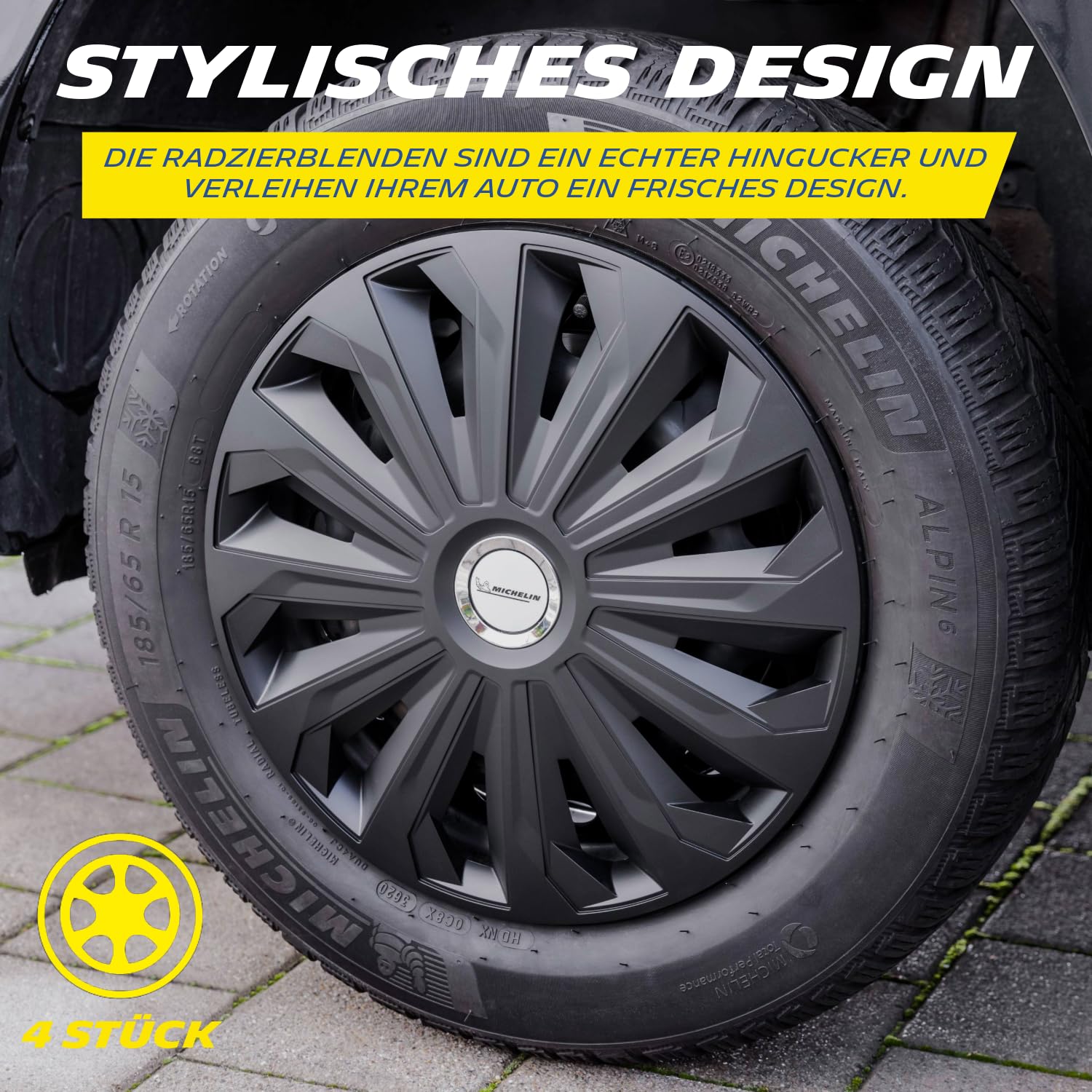 Set Copricerchi Streetwize Hurricane SWUX12 – 4 Pezzi Da 15 Pollici (38,1 Cm), A Incastro, Qualità Premium