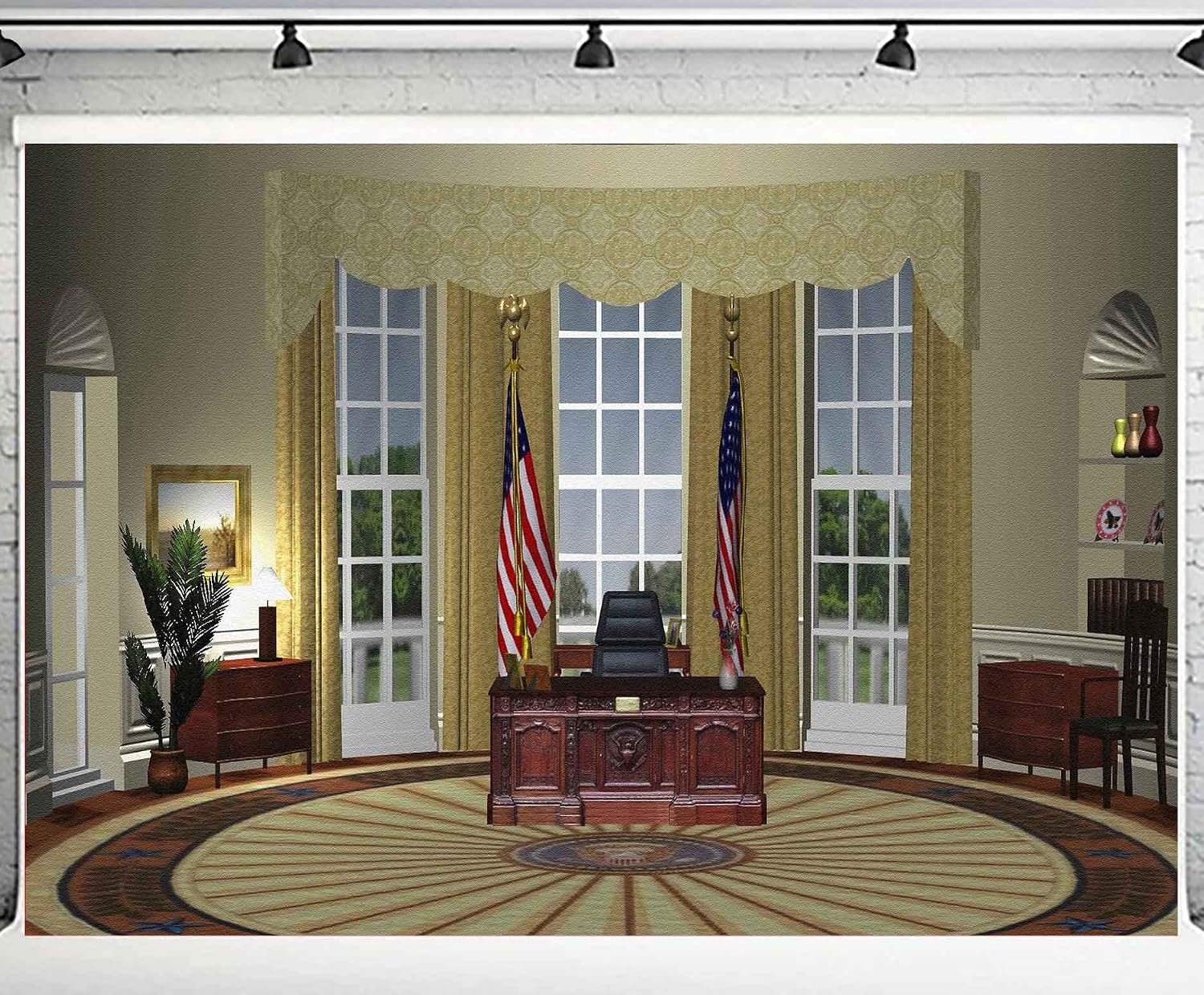 10x7ft White House President Oval Office Photography Backdrop Vinyl Photo Background Video Photo Shoot Studio Props WQPH664