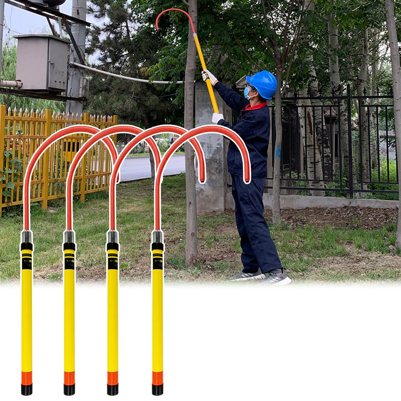 Izolowany hak ratunkowy wysokiego napięcia z drążkiem teleskopowym, 1, 2, 3 i 4 opakowania, izolowane narzędzia dla elektryków/mechaników samochodowych, ratunkowy sprzęt ratunkowy w przypadku