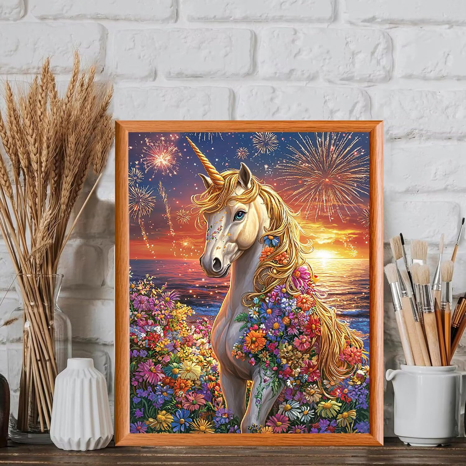 WEISHIWE Dipingere con i Numeri Adulti Unicorno, 80x100cm s-209 | Paint by Numbers Kit con Pennelli e Acrilico Pigmento, Fai da te Olio La Pittura di Numeri Kit, Decora la Casa, senza Cornice