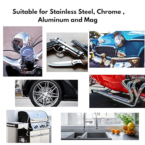 Miniatura 14 de LINE10 Tools Juego de compuestos de pulido de metal, 2 onzas, pasta pulidora para joyería de acero inoxidable de aluminio, rojo, rojo, verde