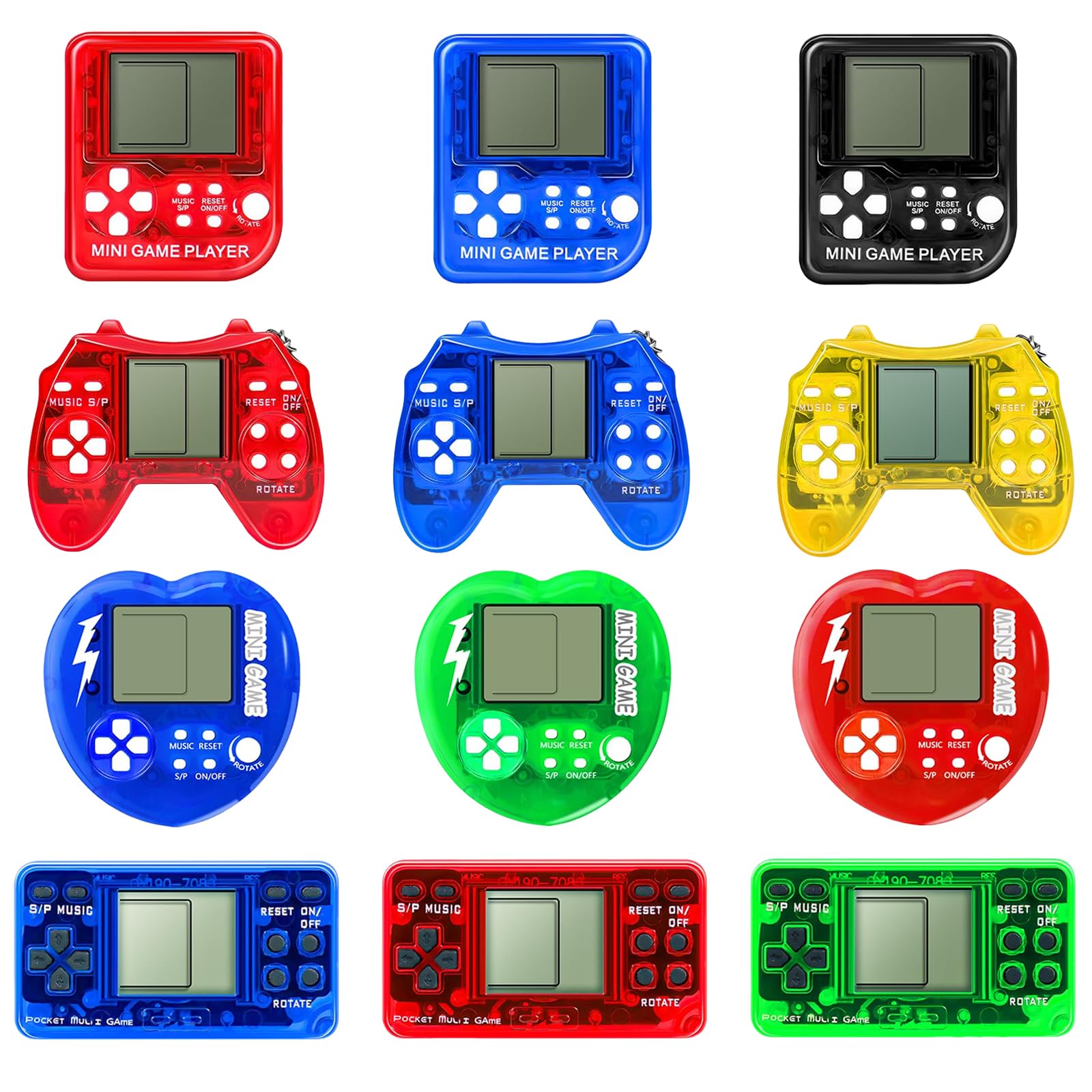 DOEA Valentines Day Gifts for Kids,12 Pack Video Game Keychain for Kids Classroom Exchange School Prize Valentines Keychains Gifts for Boys Girls