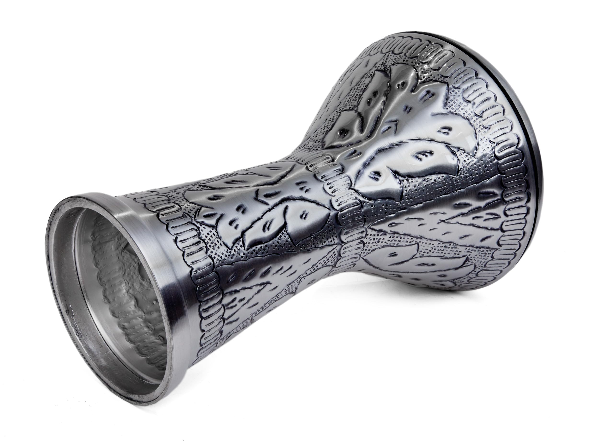 Darbuka Doumbek arabe gravé à la main, son riche, étui souple et clé d'accordage incluses