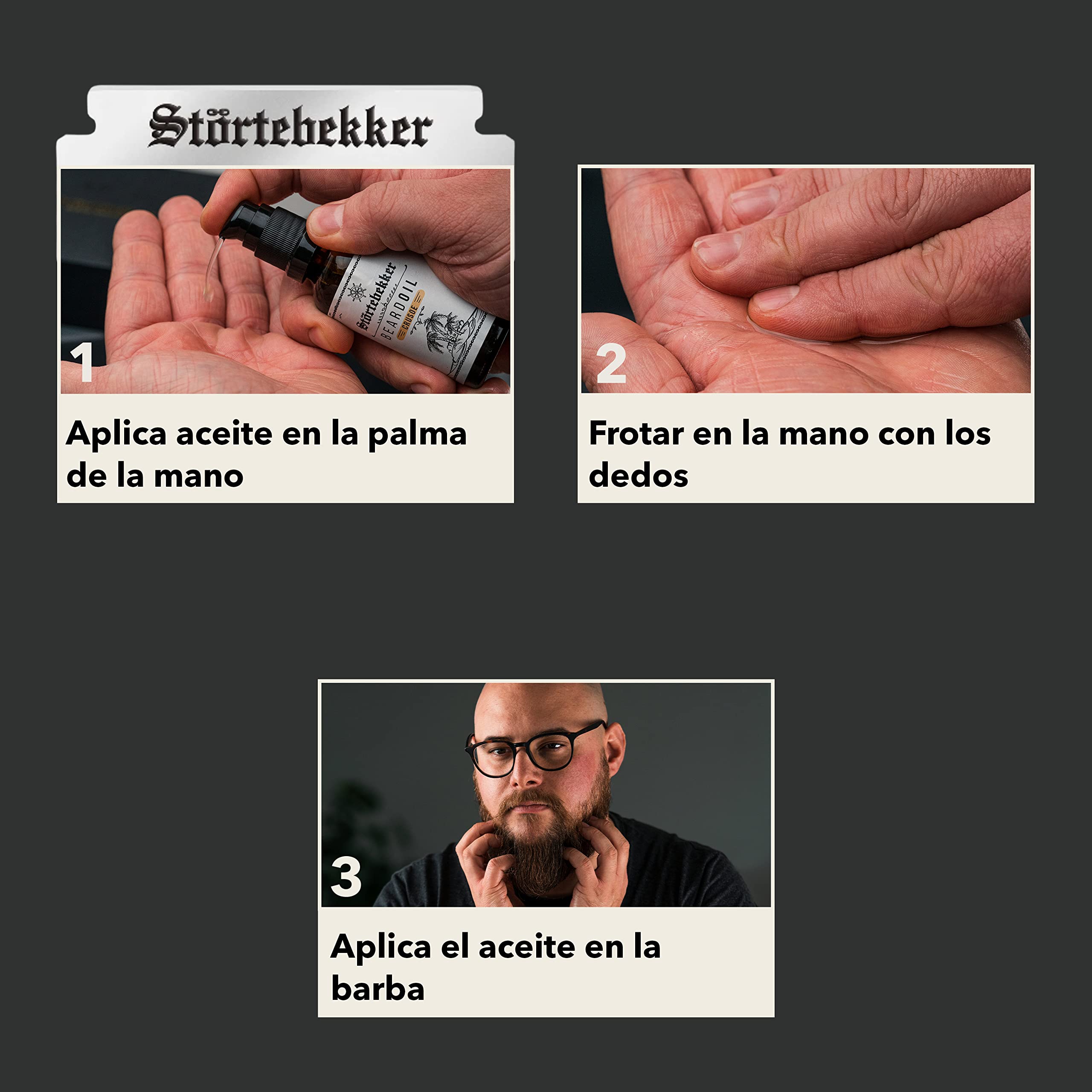Störtebekker® Premium - Aceite para barba, cuidado diario para barba de 3 días hasta barba completa, 50 ml de aceite vegano, con agradable aroma, ingredientes naturales, Made in GER (Crusoe)