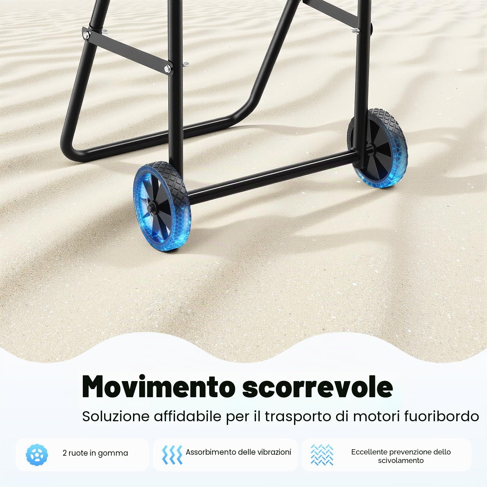 Carrello per il trasporto fuoribordo da barca, carrello pieghevole, motore fuoribordo da 70 kg, per l'uso in officine su banchine e barche da trasporto, ecc