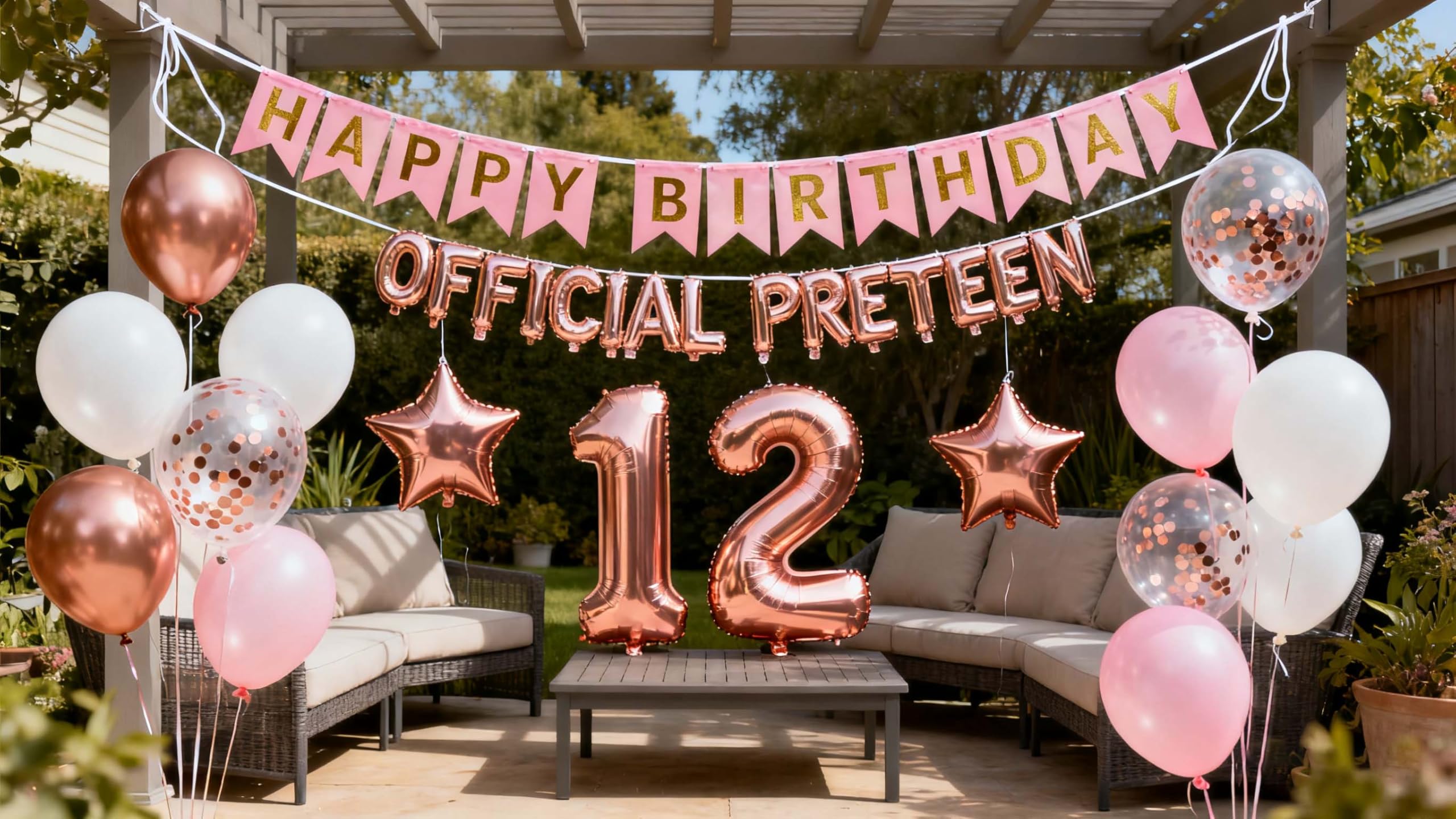 Decorazioni Per Festa Di 13° Compleanno In Oro Rosa - Set Con Striscione 'Ufficiale Per Adolescenti', Palloncini Numero 13, Cuori E Stelle, 20 Palloncini Lattice E Nastri