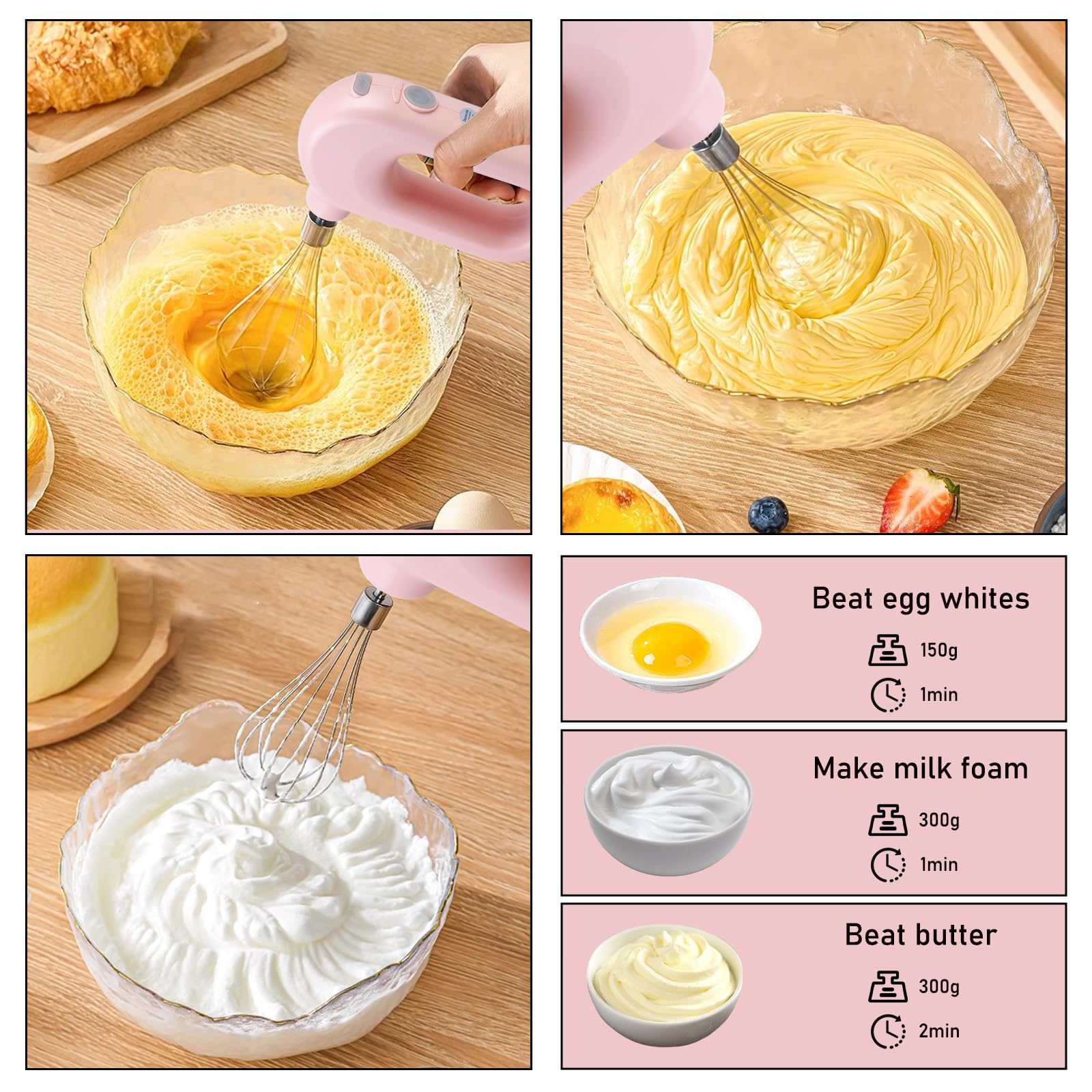Miscelatore a mano elettrico, mini frullino elettrico for uova, crema automatica for torte, frullatore, utensili da cucina, frullino for uova for montare crema, torte e biscotti