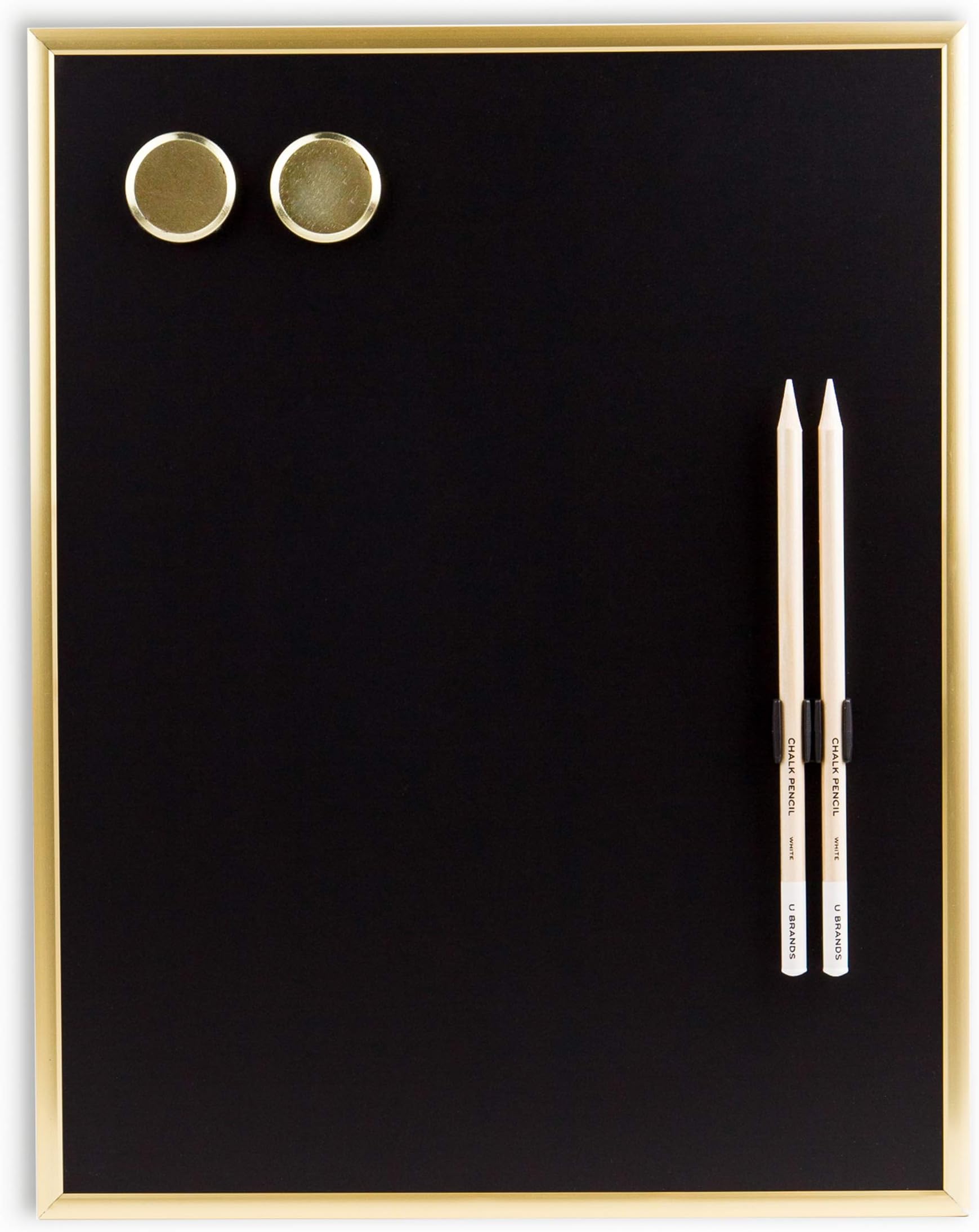 Gold Metal Frame Magnetic Chalkboard, 11-Inch x 14-Inch Size, Black