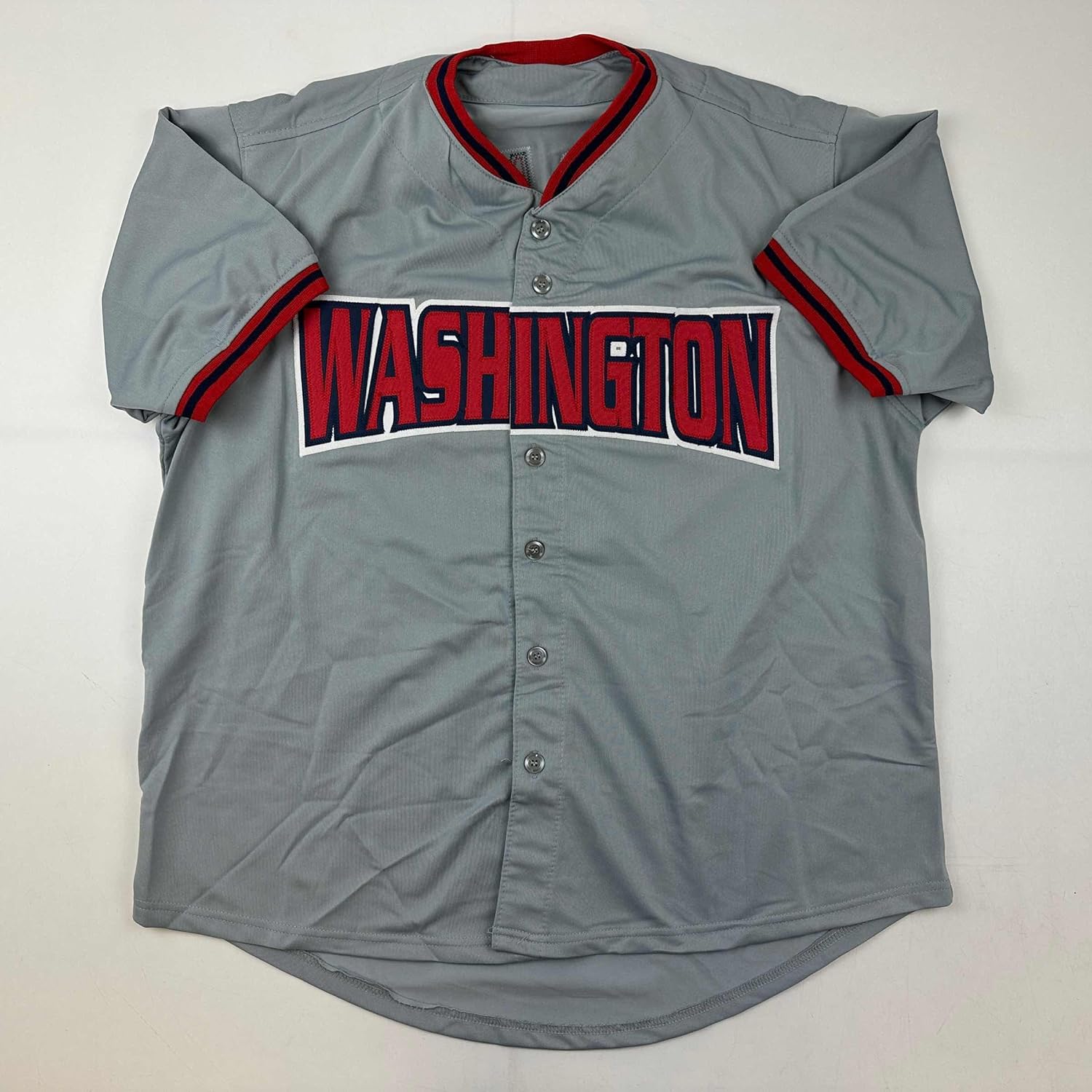Facsimile Autographed Trea Turner Washington Grey Reprint Laser Auto Baseball Jersey Size Men's XL - Image 3