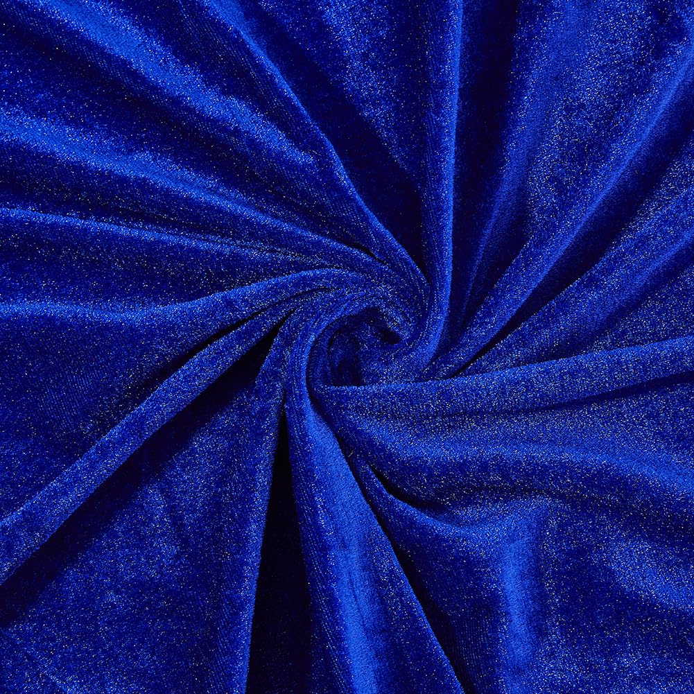 DICOSMETIC 2x1.64M Dark Blue Stretch Velvet Fabric Soft Stretch Fabric Stretchy Velvet Cloth Luxurious Material for Sewing, Apparel, Upholstery, Curtains, Decoration