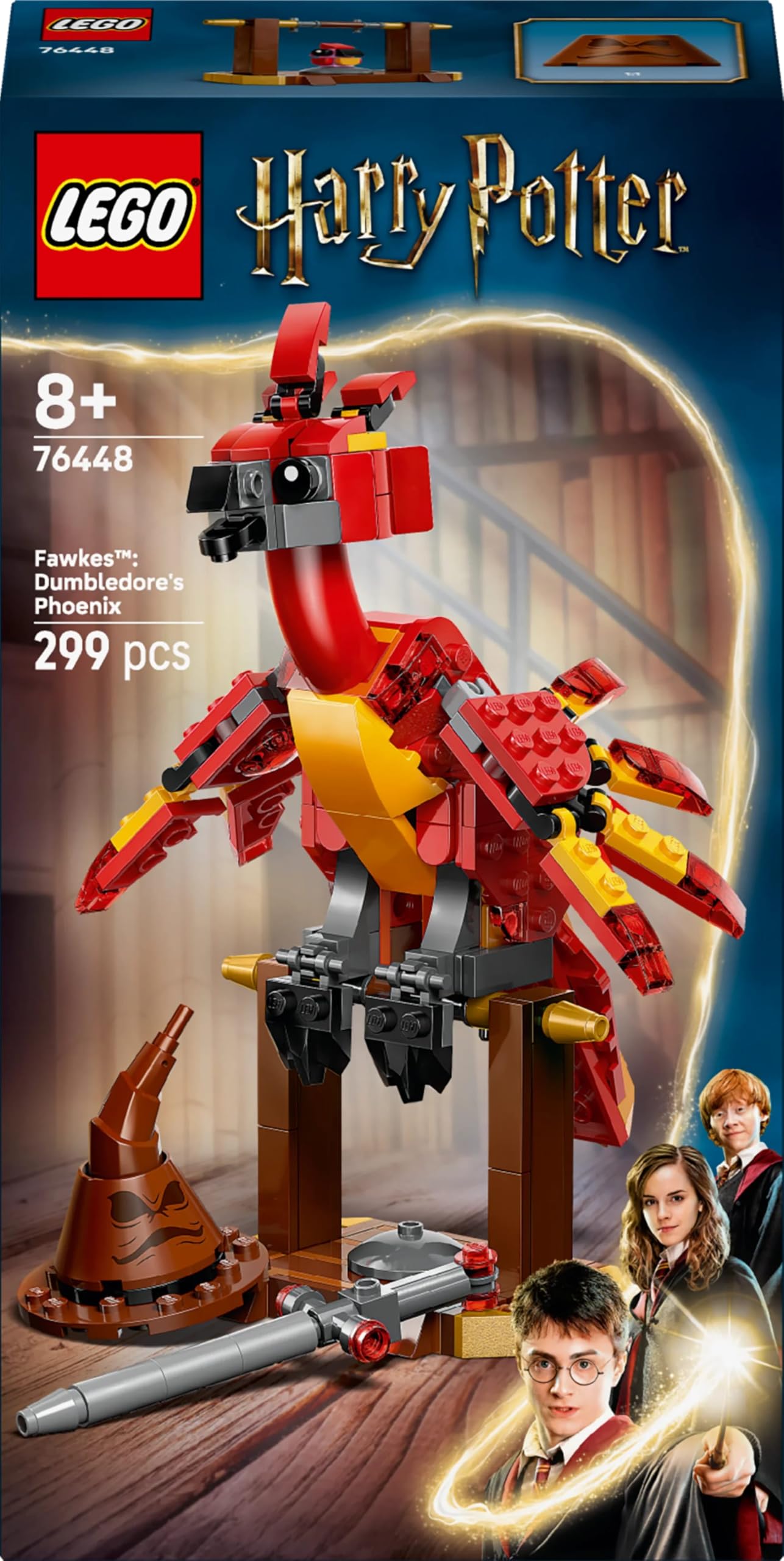 LEGO Harry Potter Fawkes: feniks Dumbledore’a, figurka do zbudowania, zabawka konstrukcyjna dla dziecka i fanów mitycznych stworzeń, pomysł na prezent dla dziewczynki i chłopca w wieku od 8 lat 76448