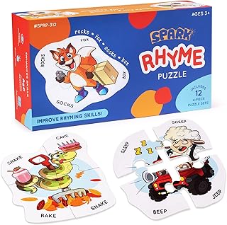Rhyming Puzzle Sets Matching Game, Learn to Rhyme Puzzle Game, Animal Matching Cards, Educational Preschool Games, ABA Therapy Games, Speech Therapy Game