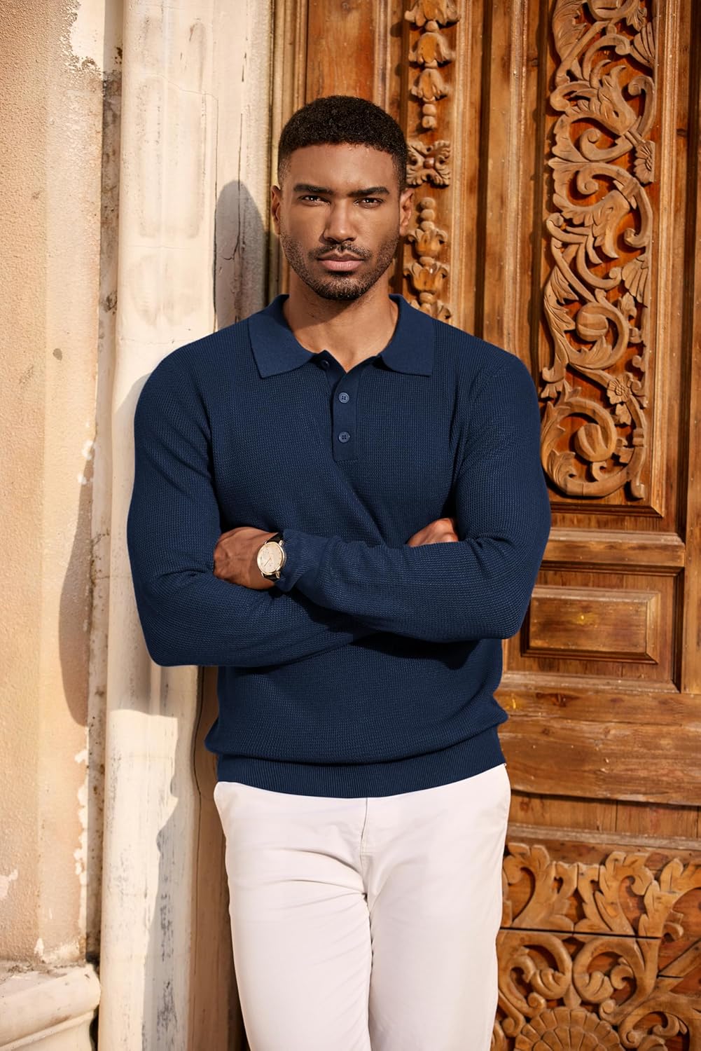 COOFANDY Men's Knit Polo Long Sleeve Sweaters Collared Polo Sweater Casual Dress Pullover Fashion Golf Sweaters - Image 5