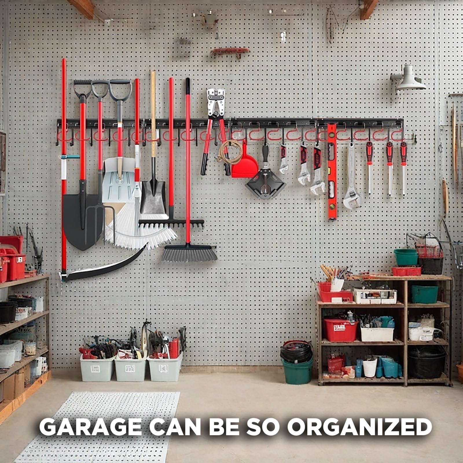 Curated visual reference: Gardening Tool Storage Systems With Hooks Reference: Snapklik Com 68 All Metal Garden Tool Organizer Hooks
