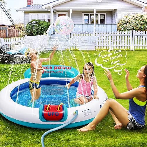 Miniatura 5 de Alfombra de juego para niños y niñas de 3 a 12 años  Alfombra inflable de juego acuático con dos pistolas de agua para diversión al aire libre en el