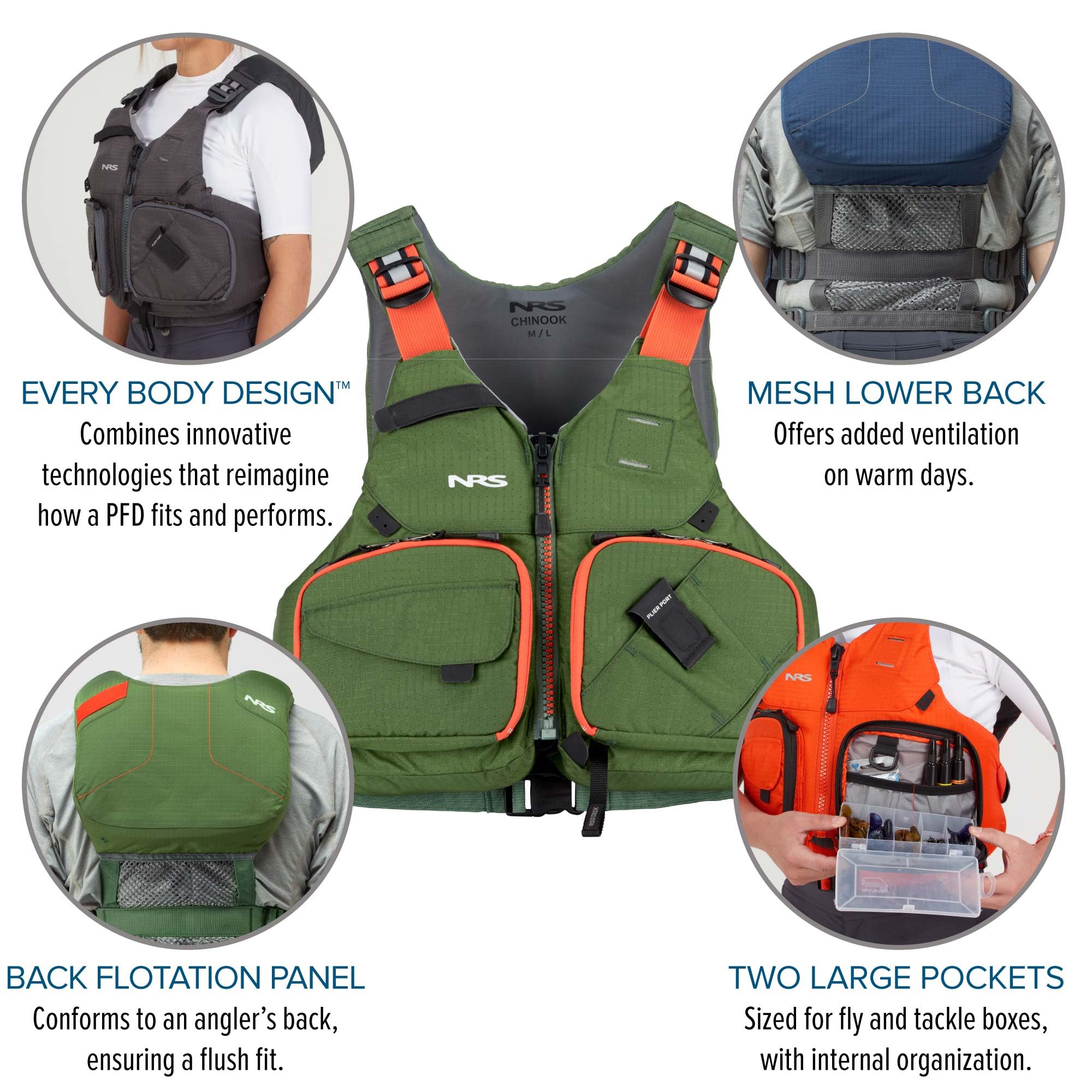 NRS カヤック　ライフジャケット Adult S/M Amazon.com : NRS Chinook Fishing Life Jacket | Adult USCG Type III