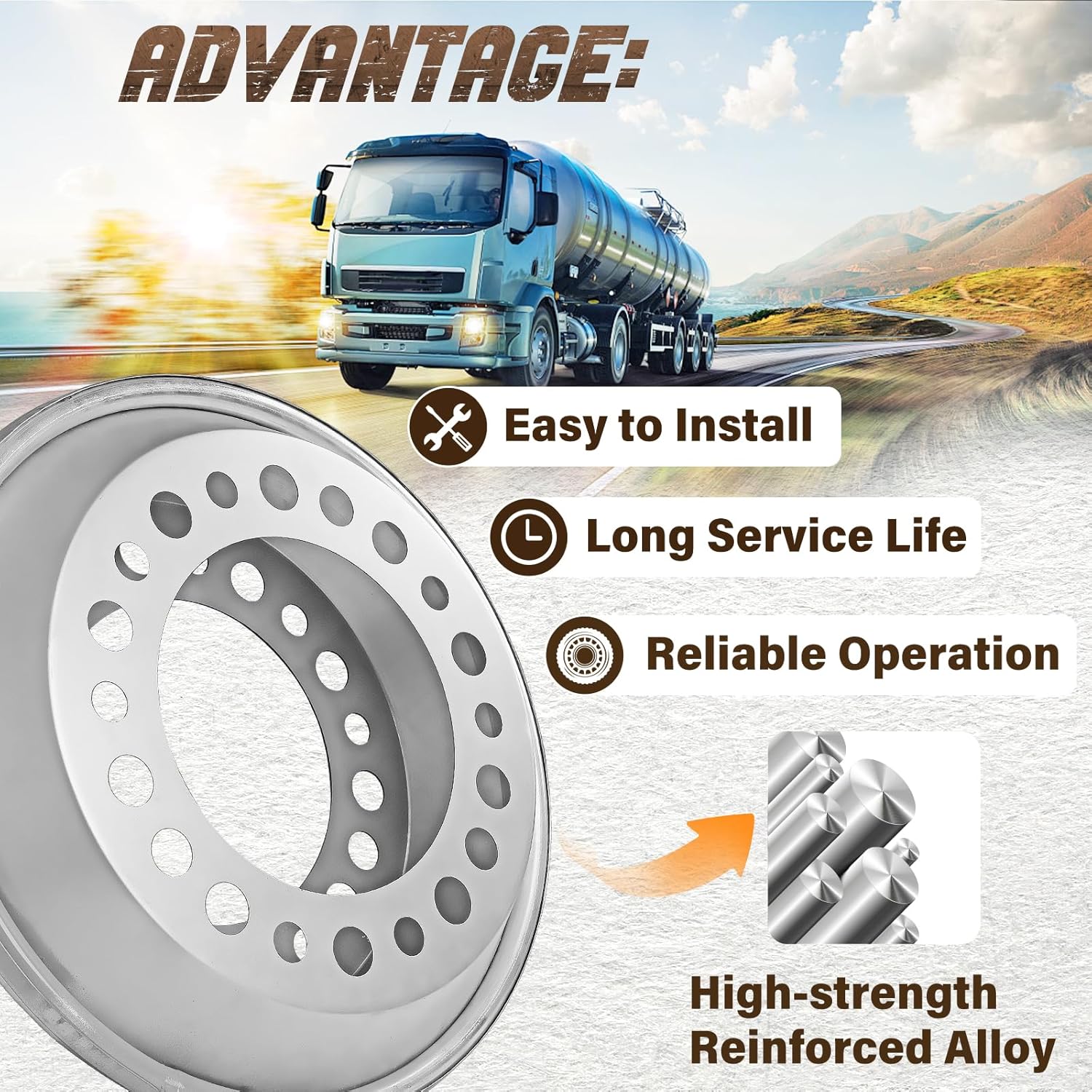 Wheel Balancers 2Pcs Fit for 22.5-24.5" Wheel, Steer Wheel Automatic Balancers for Heavy Duty Trucks # 800-822, 800822