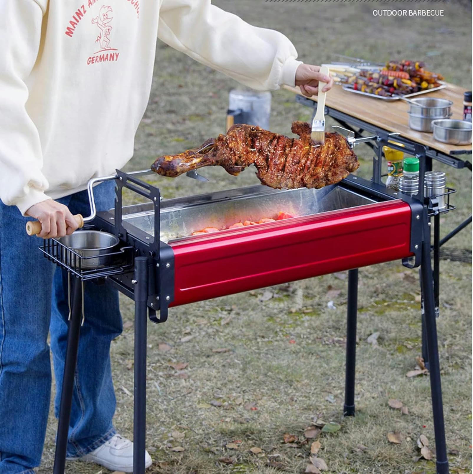 Piec do grillowania na węgiel drzewny Trwały grill podróżny Przenośny pionowy blat ogrodowy Grill na świeżym powietrzu Grill węglowy