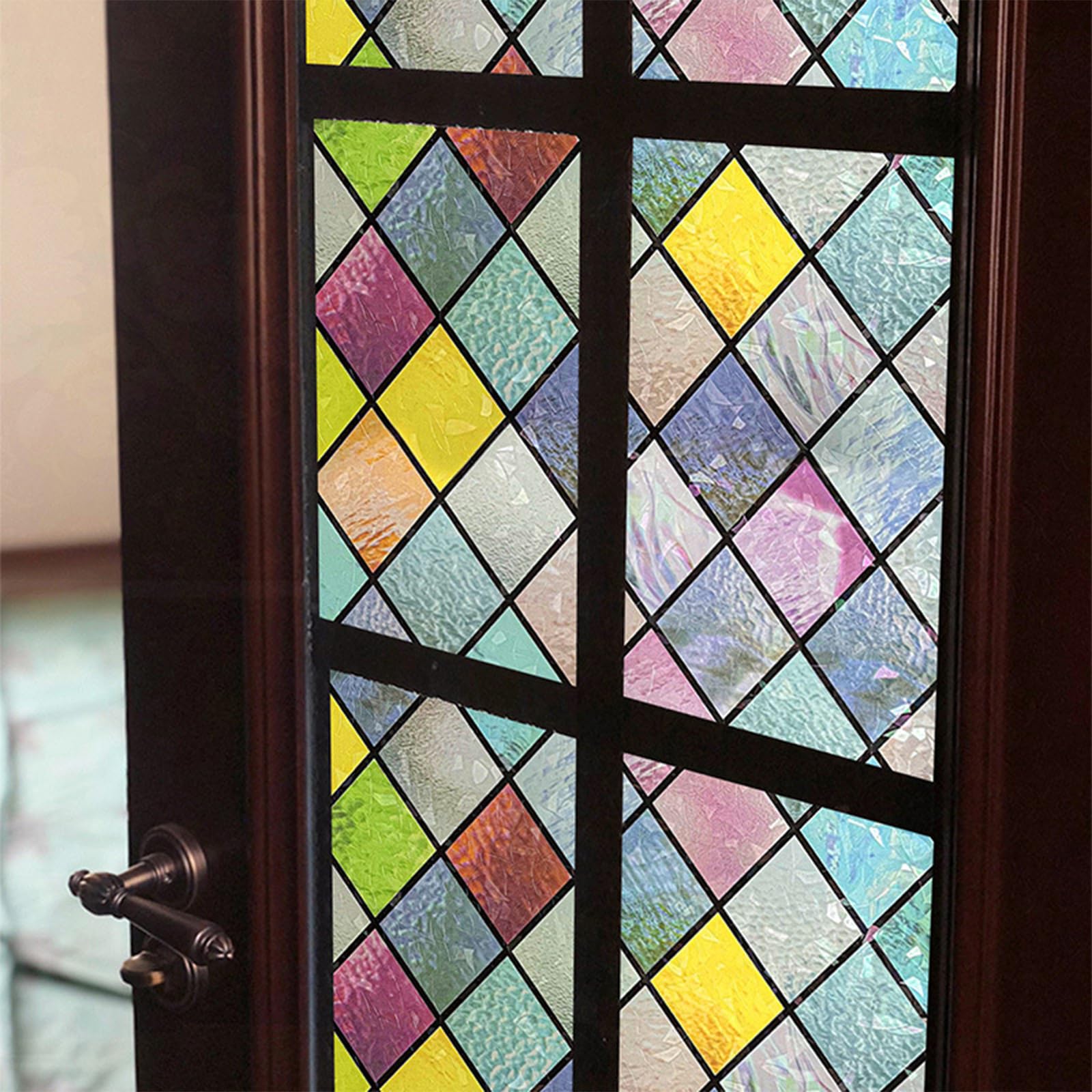 Pellicola Per Vetri Decorativa 200x30cm | Motivo Foglia 3D | Elettrostatica Per Privacy Finestre E Bagni - Foto 2