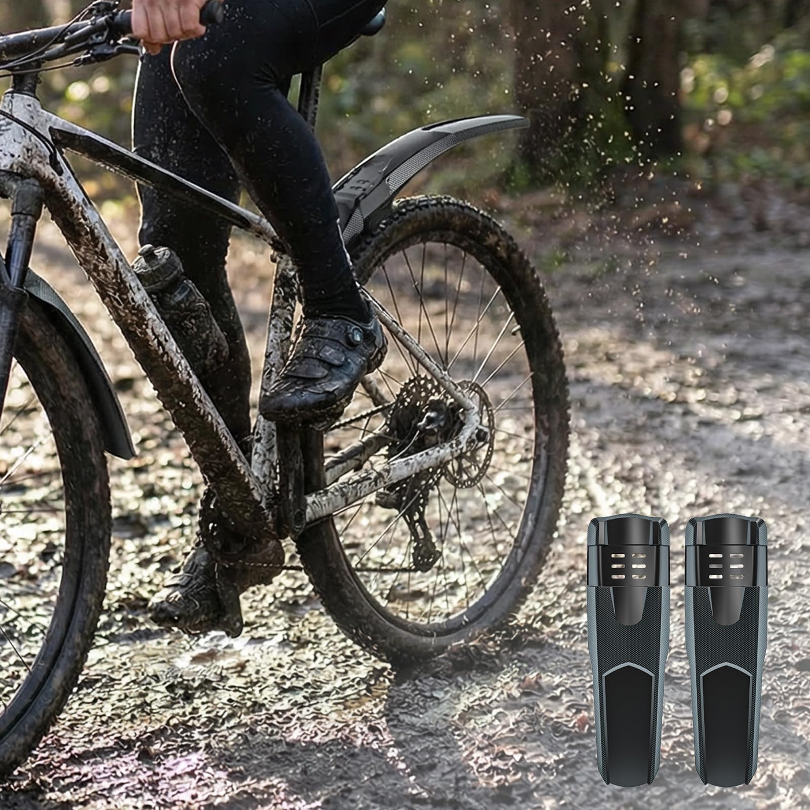 Błotnik do roweru górskiego, zestaw MTB z przodu i z tyłu, błotnik rowerowy Mudguard, Quick-Release, ochrona przed zachlapaniem, do rowerów górskich i szosowych 20-29 cali