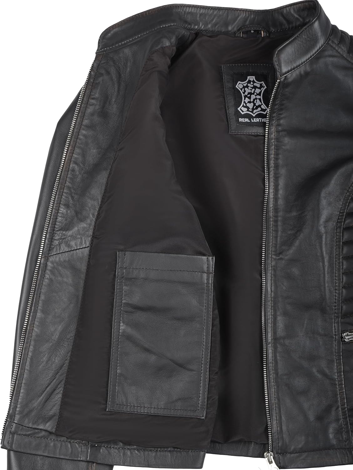 Blingsoul Real Leather Jacket Women - Cafe Racer Style Womens Leather Jackets - Image 4