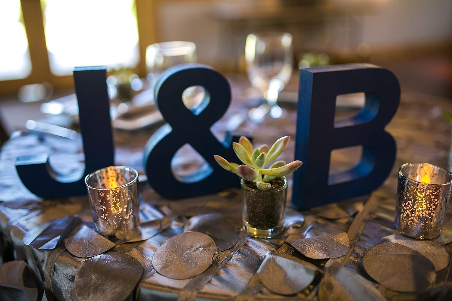 Wedding Letters for Table Decor Wooden Freestanding Initial Signs - Personalized Initial Set 2 Letters and Ampersand for Wedding Decorations Cake Table or Sweetheart Table Centerpiece Signs : Handmade Products