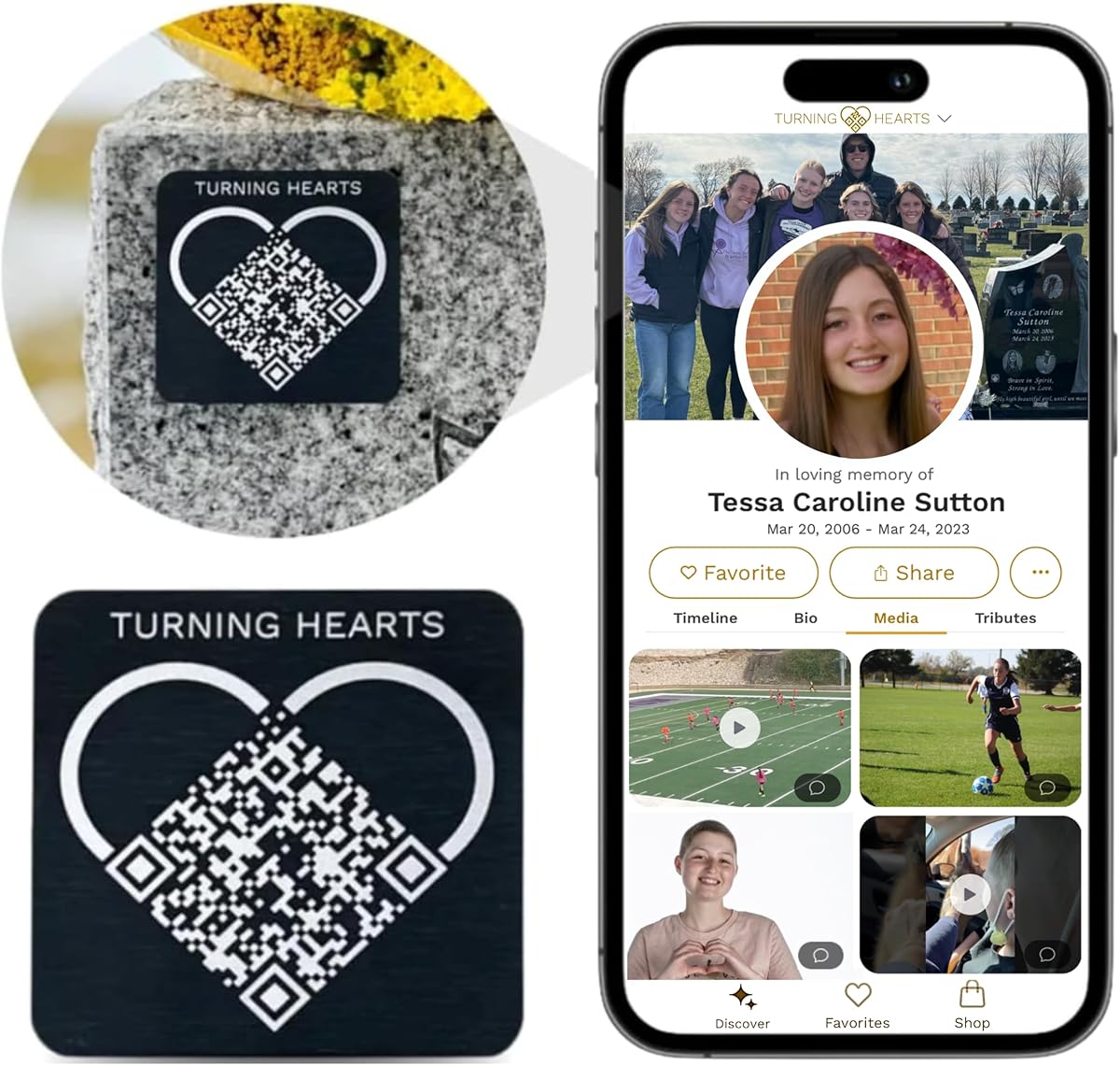 Medallion - Memorial Website & QR Plaque for Cemetery Headstone Grave Marker, QR Code Links to Personalized Tribute Webpage, Custom Bereavement Gift for Loss of Loved One