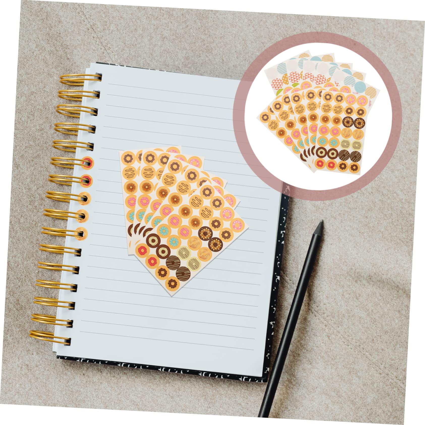 HOMSFOU 5 Set Adesivi Per Carta Etichette Autoadesive Per Carta Sciolta Accessori Per Documenti Design Geometrico E Dolci Per Scuola E Ufficio 1120 Pezzi*5