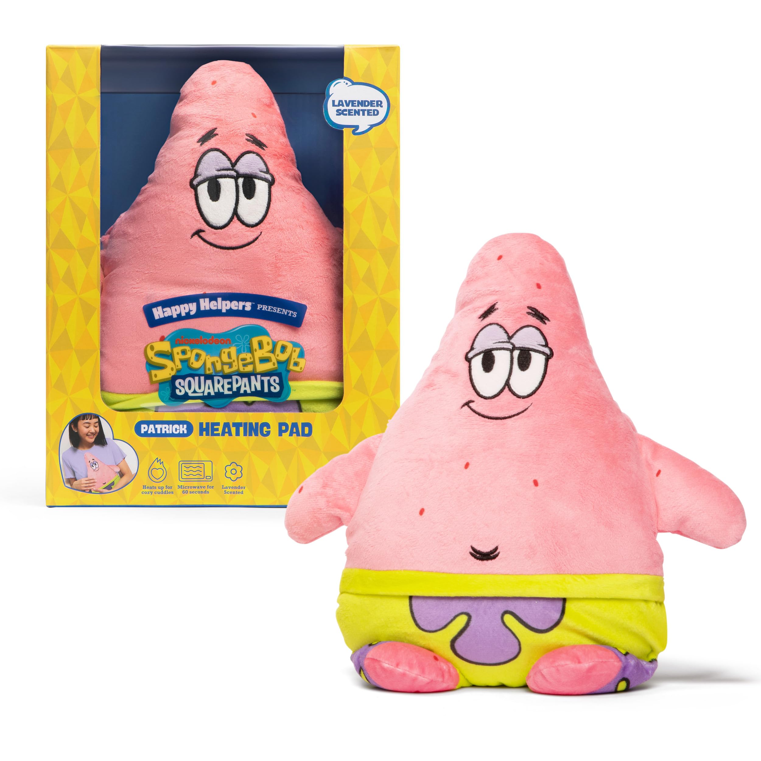 Happy Helpers Patrick by Relatable, The Cozy Comfort That's Anything But Boring, Get Relief with This Plush Heating Pad for Period Cramps and Body