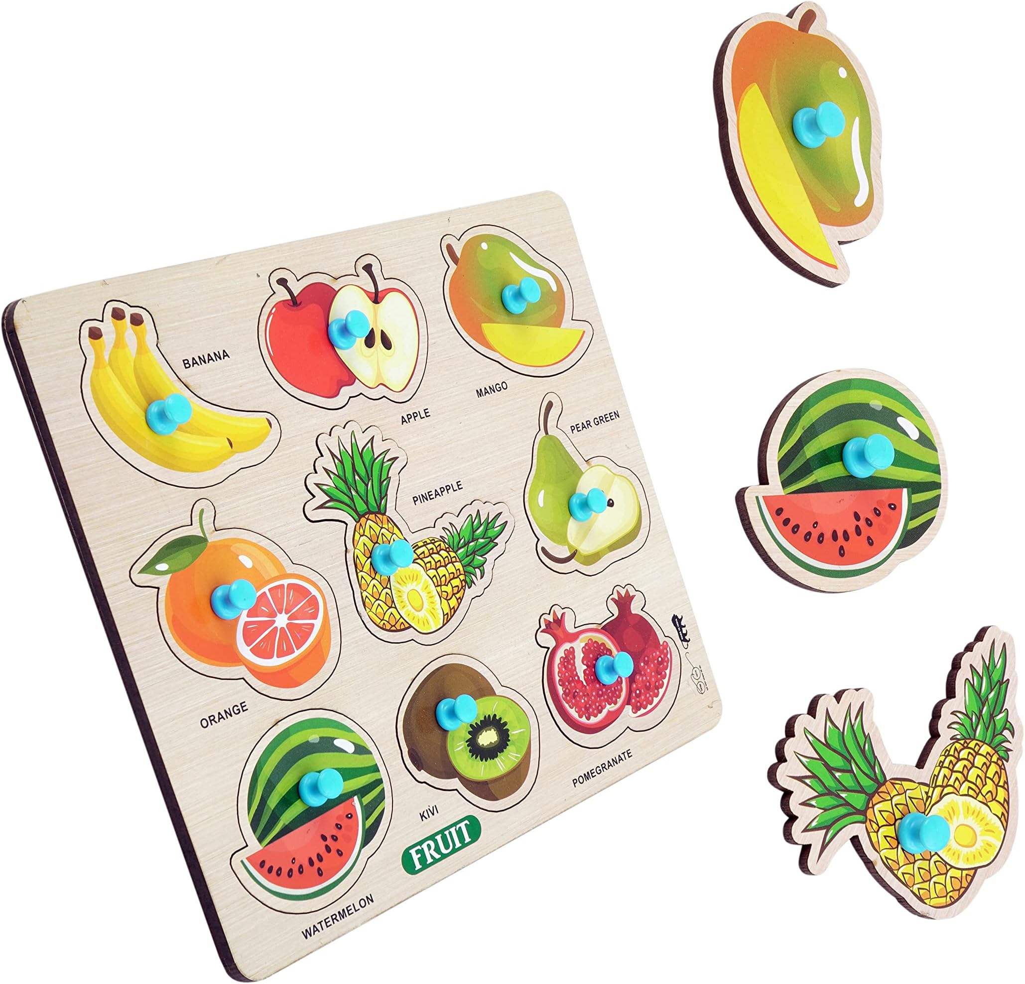 Lefan Kids Wooden Puzzles (Fruits Wooden Puzzle Small)