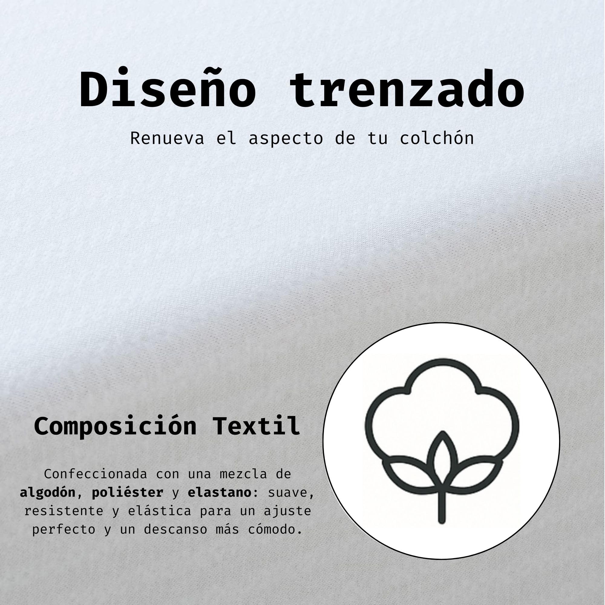 Tural – Funda de colchón elástica y Transpirable 160x190/200 cm | Protector de colchón con Cremallera | Cubre colchón Resistente y silencioso | Certificado Oeko-Tex