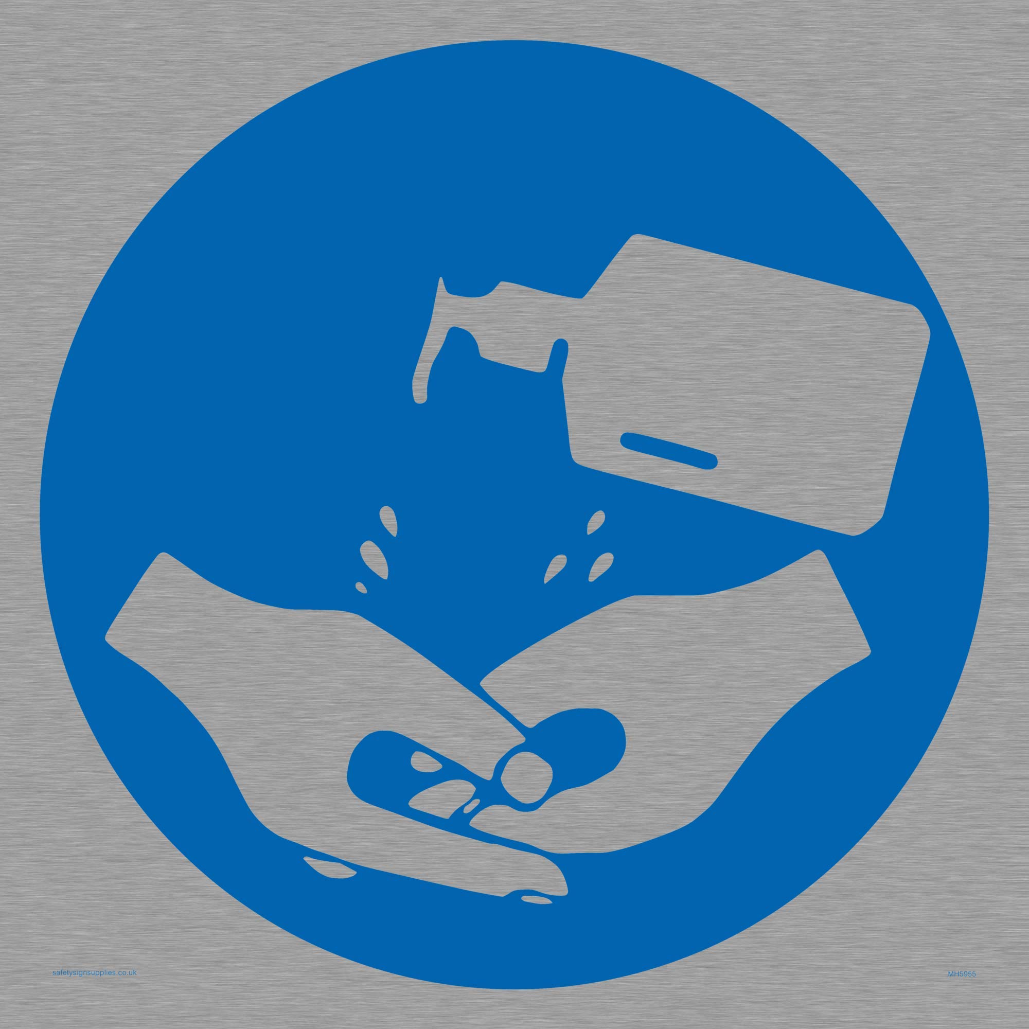 Hand sanitiser symbol sign - Stainless Steel 1mm