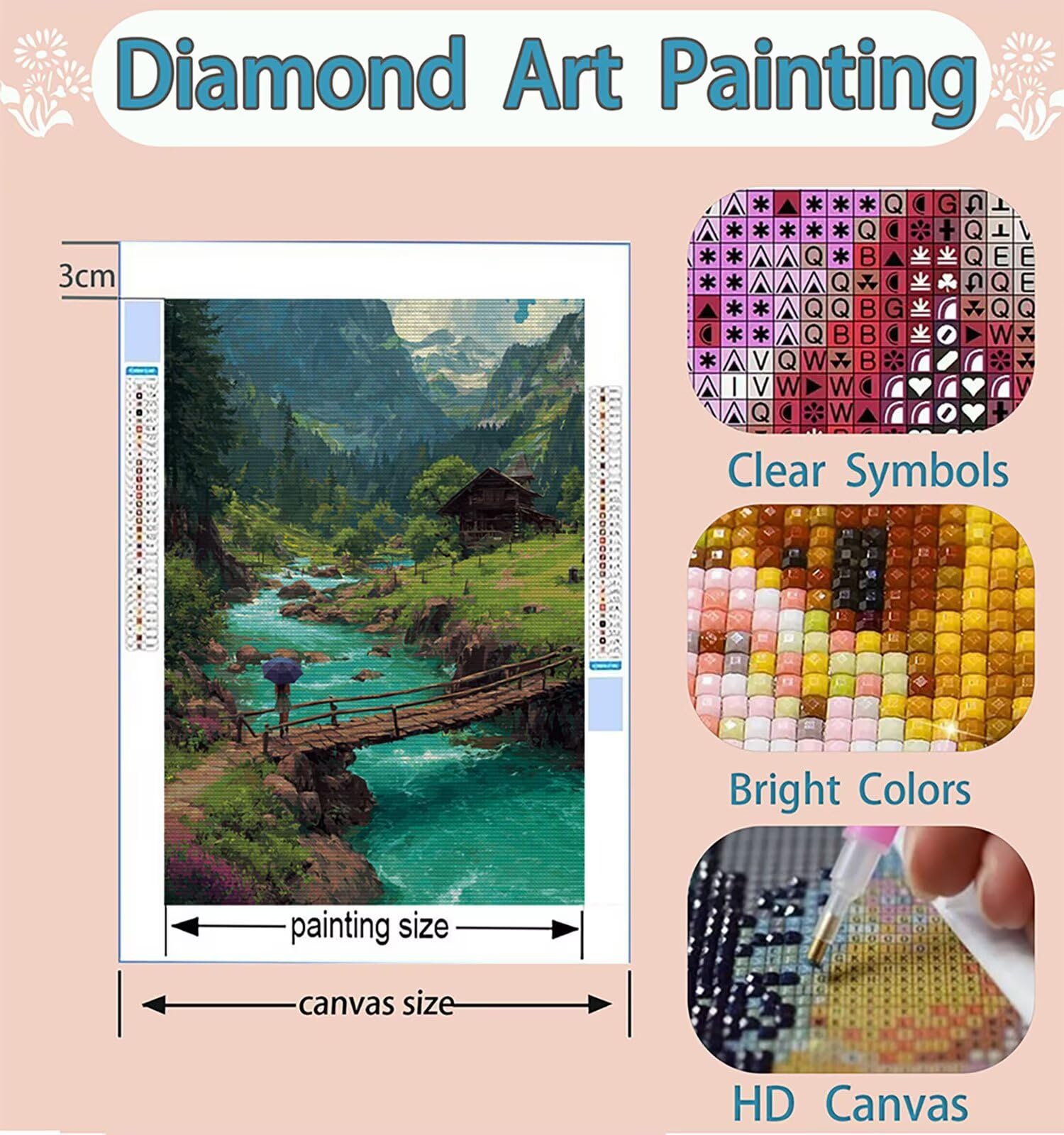 Malowanie diamentami duży rozmiar 90 x 70 cm, DIY 5D diamentowe malowanie las diamenty sztuka kryształowa sztuka rysunki z koralikami do przyklejania, DIY drzewo diamentowe malowanie dla dorosłych