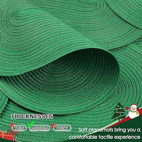 Miniatura 3 de Noctiflorous Juego de 6 manteles individuales trenzados ovalados de 12 x 18 pulgadas, antideslizantes, lavables, resistentes al calor, manteles