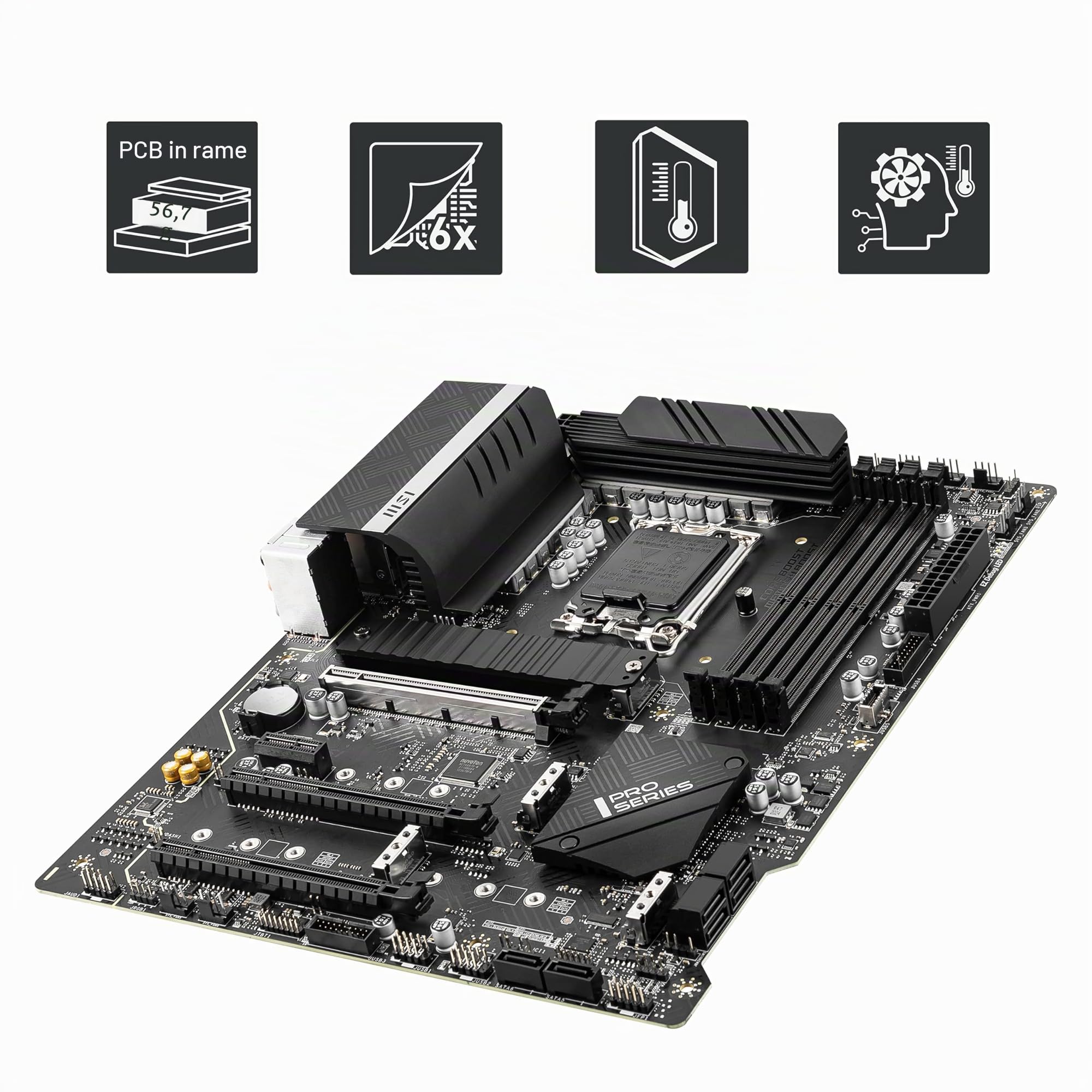 MSI PRO Z690-A WIFI Scheda madre ATX - Supporta i processori Intel Core 12th Gen, LGA 1700-14 Duet Rail 55A VRM, DDR5 Memory Boost 6400MHz/OC, 1 x PCIe 5.0 x16, 3 x M.2 Gen4 x4, 2.5G LAN, Wi-Fi 6E