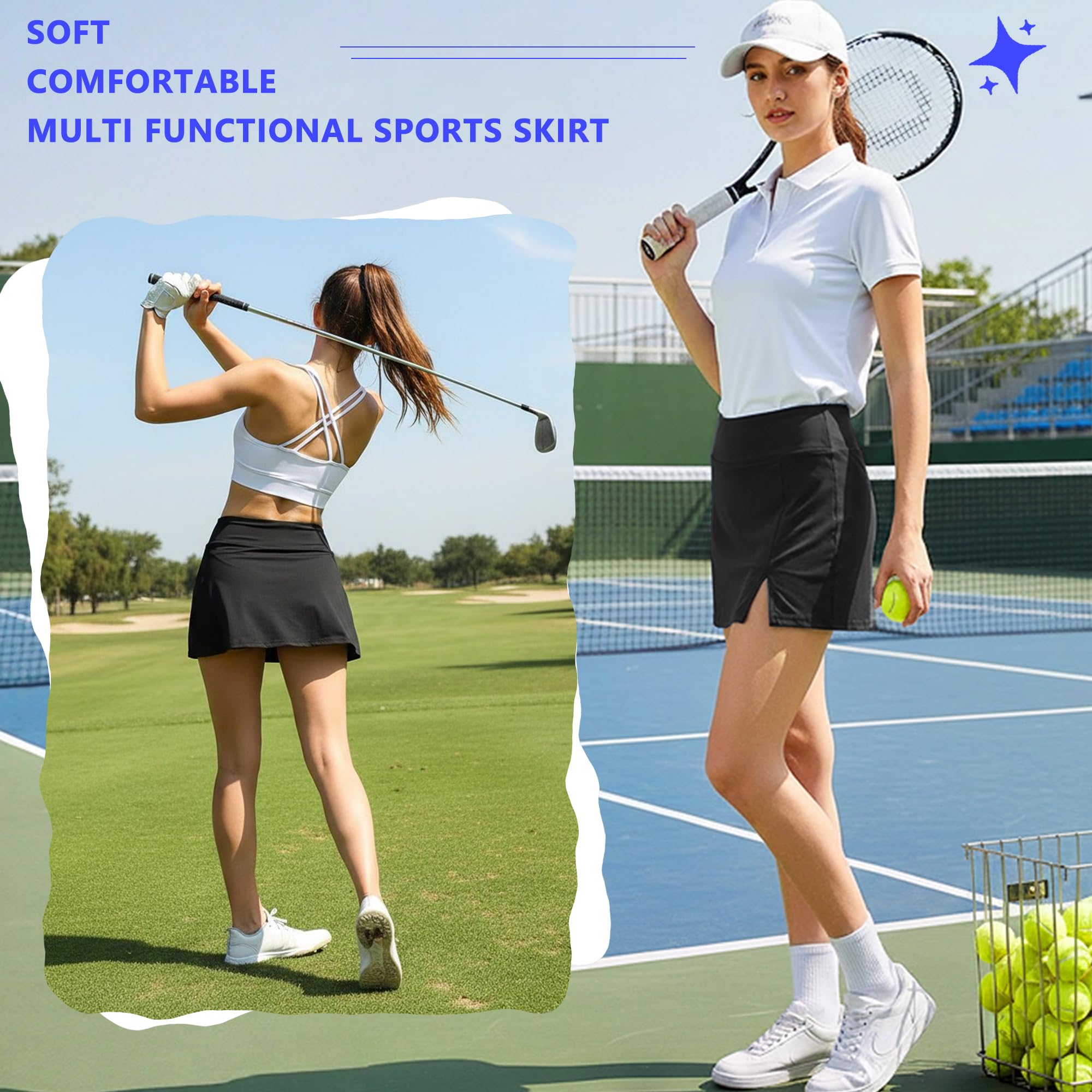 Falda Pantalón Deportiva Mujer Cintura Alta Faldas Tenis Bolsillos Corta Verano Golf Correr