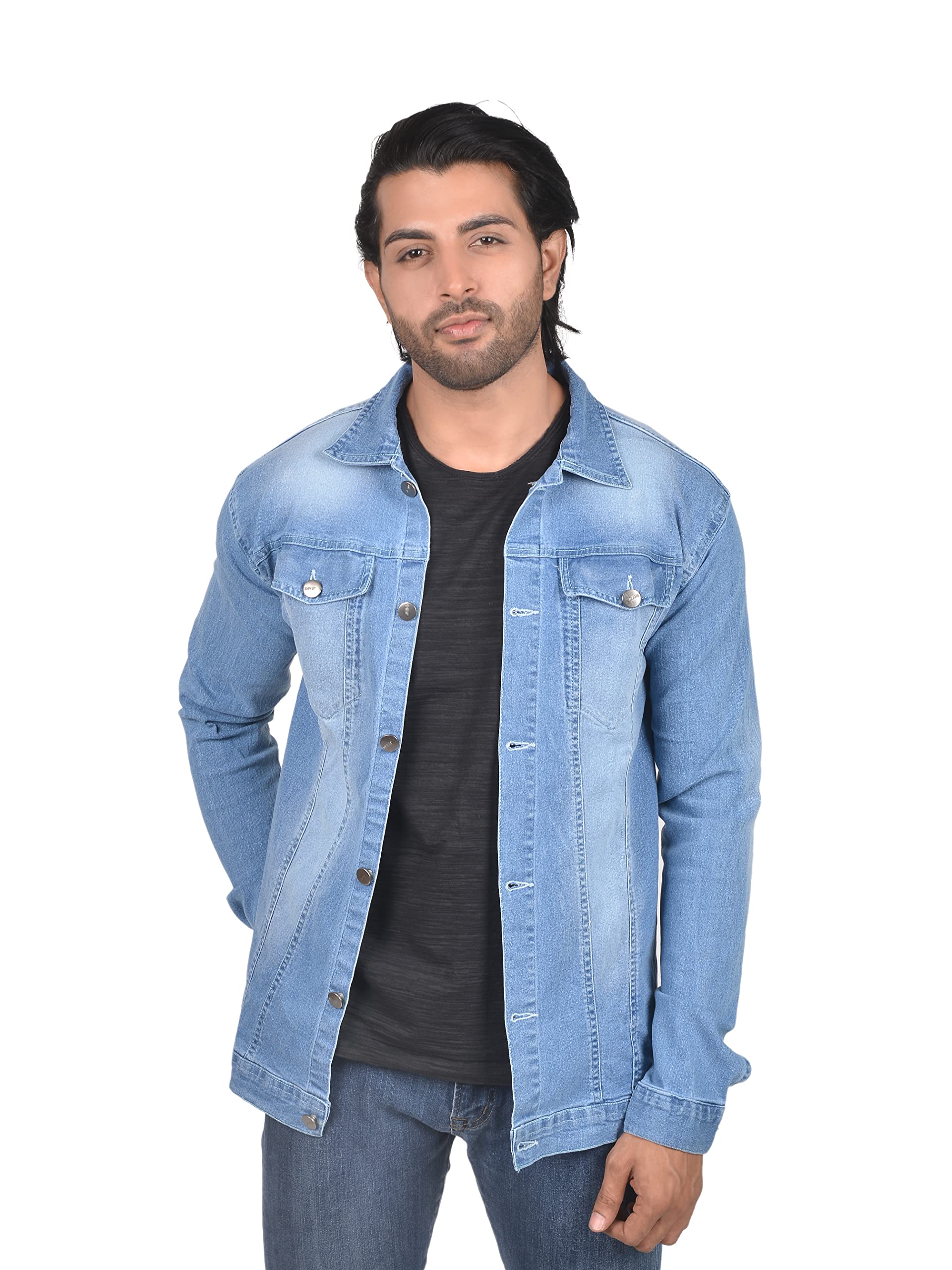 hozie Mens Jean Denim Jacket,Casual Regular Fit Jacket-picture-56