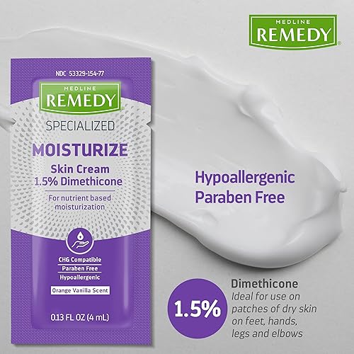 Miniatura 5 de Medline Remedy Specialized Skin Cream, perfumada, fórmula hidratante avanzada para piel seca, paquete de 0.14 oz, paquete de 144