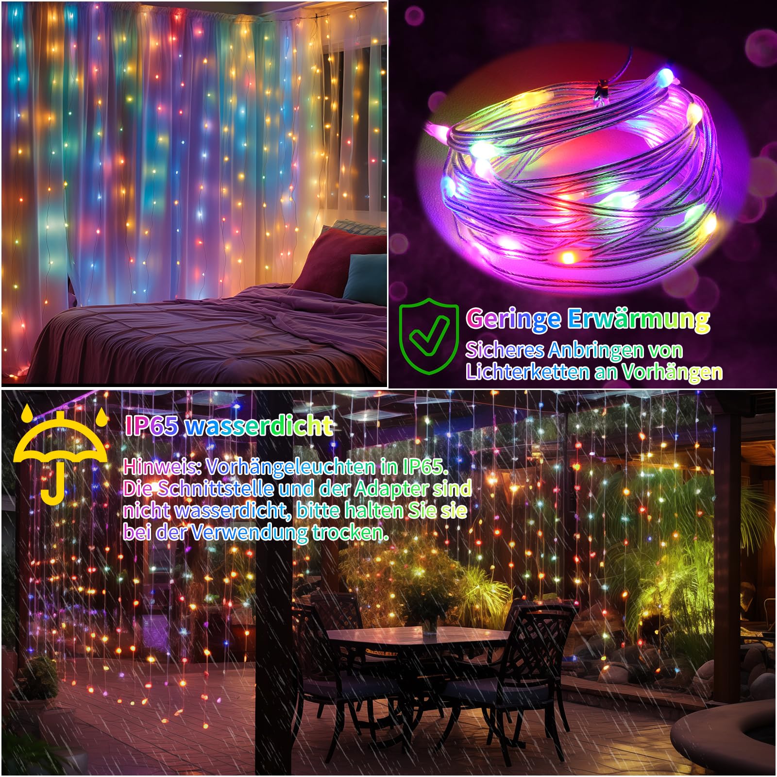 Zorela 600 LED 6Mx3M Tenda Luminosa Natale Esterno Interno Prolungabile Luci di Natale IP44